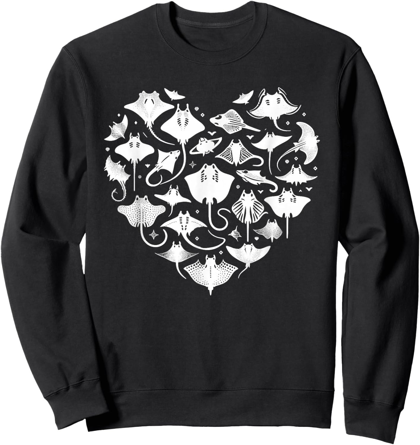 Stingray Manta Ray Heart Sea Ocean Animals Sweatshirt - Sweatshirt | Black