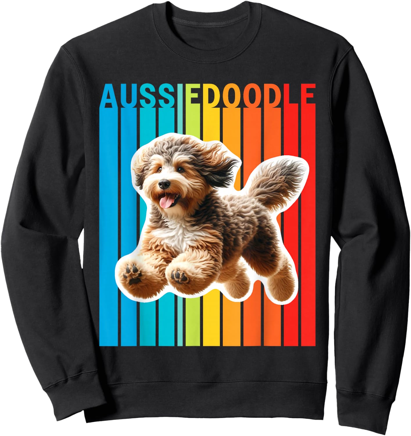 Colorful Aussiedoodle Sweatshirt - Sweatshirt | Black