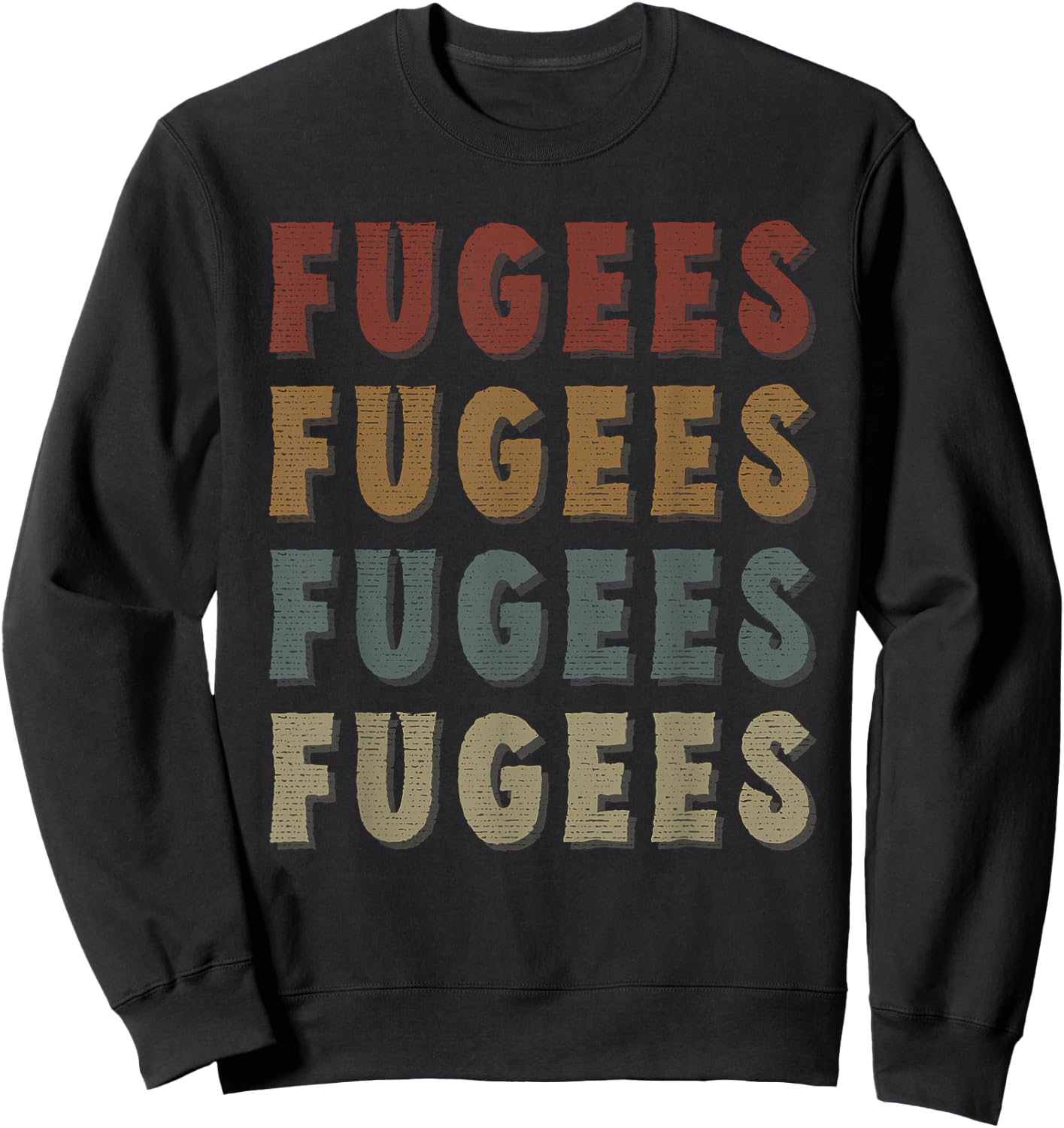 Vintage Cool Fugees Name Funny Love Heart Fugees Sweatshirt - Sweatshirt | Black