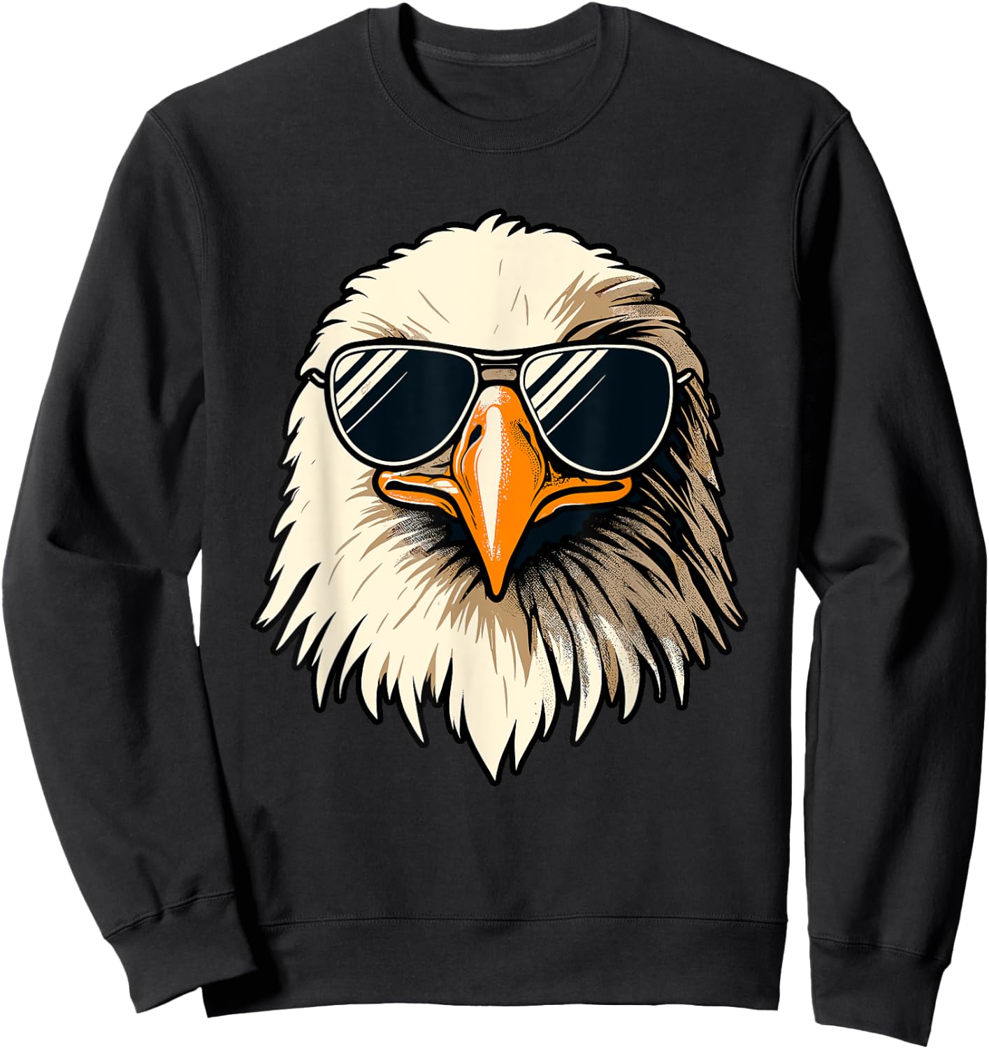 Bald Eagle 4th of July Men Women Kids Funny Eagle Sweatshirt - Sweatshirt | Black