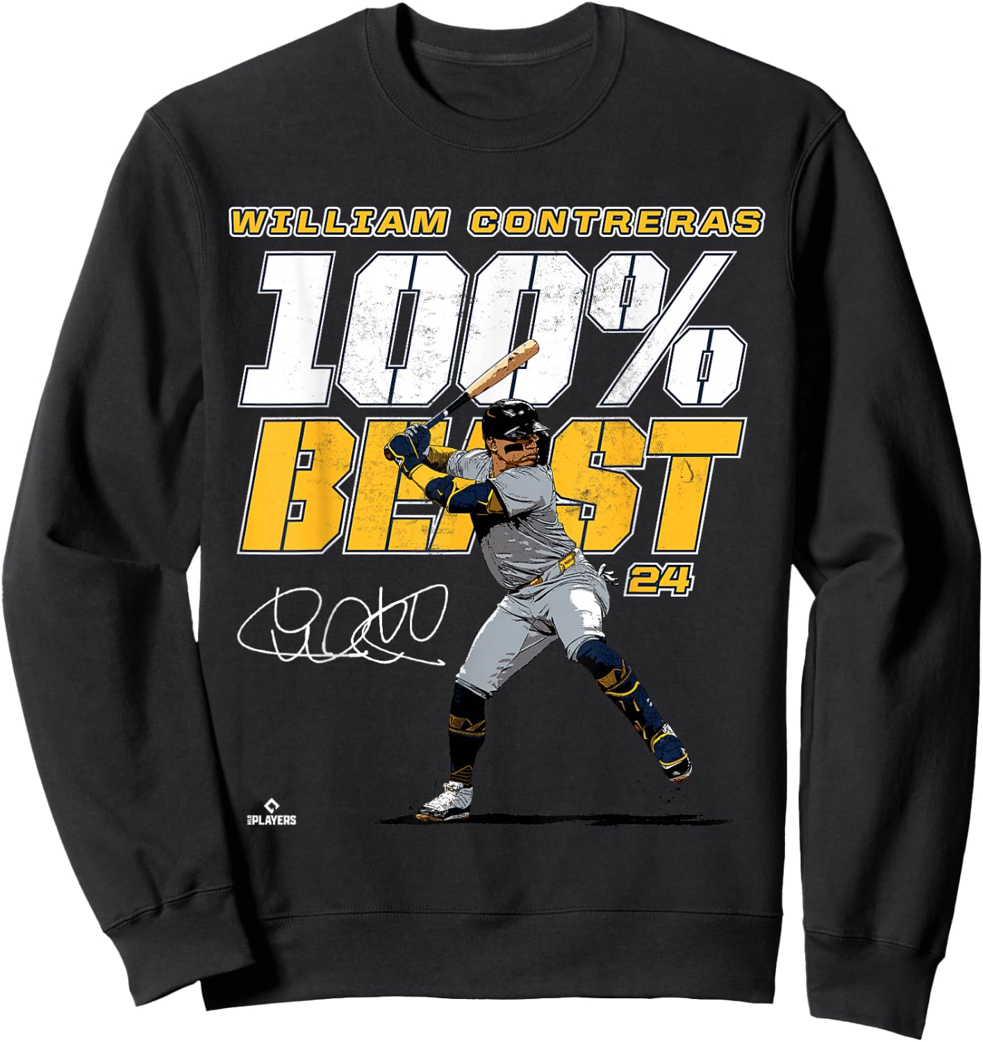 100% Beast William Contreras Milwaukee MLBPA Sweatshirt - Sweatshirt | Black