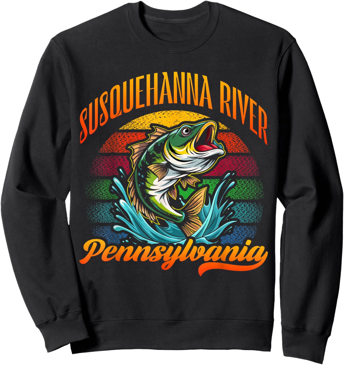 SUSQUEHANNA RIVER, PENNSYLVANIA, a Fishing Retro desifn Sweatshirt - Sweatshirt | Black