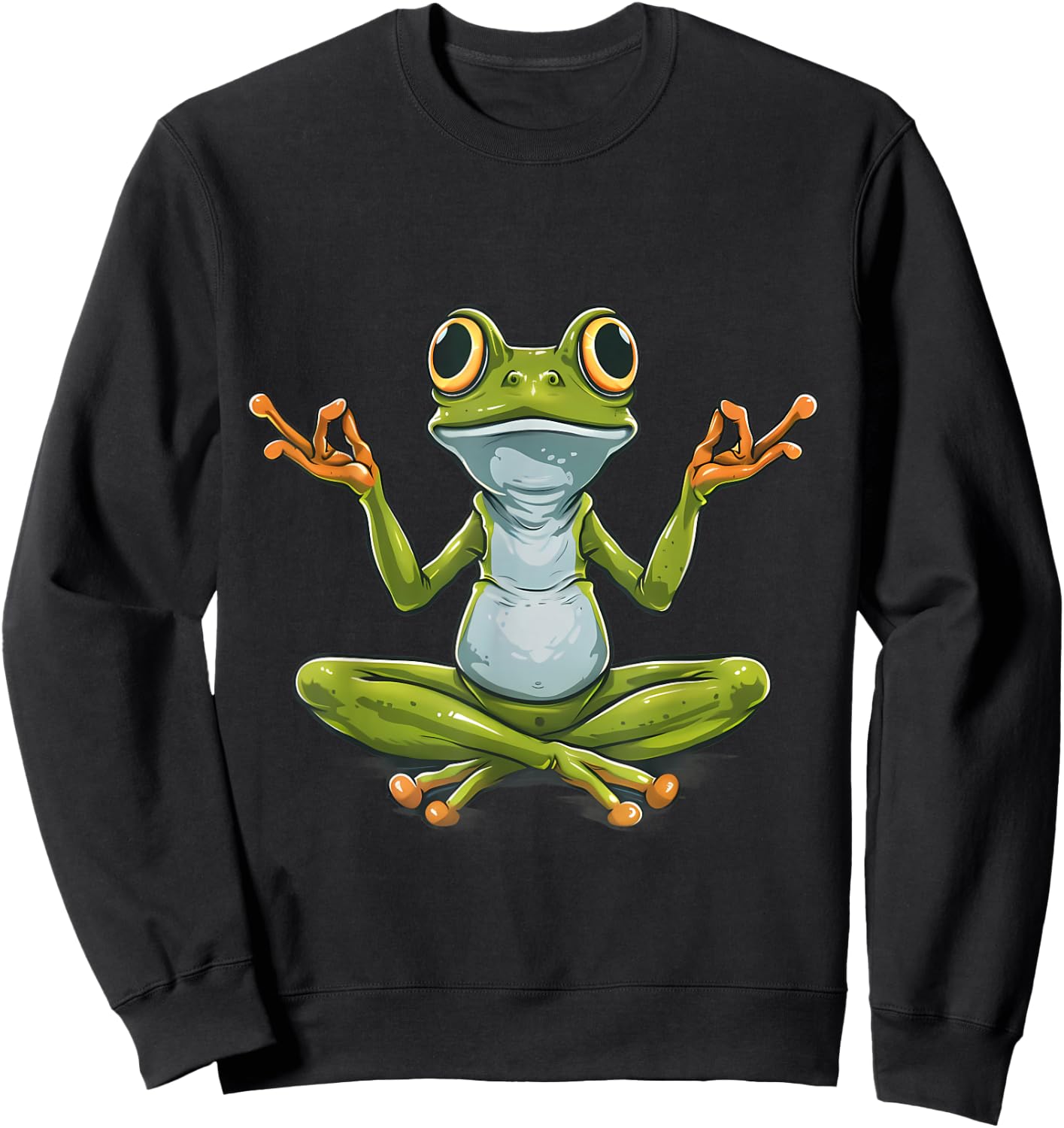 Meditation Frog Toad Spirituality Yoga Zen Buddha Buddhist Sweatshirt - Sweatshirt | Black