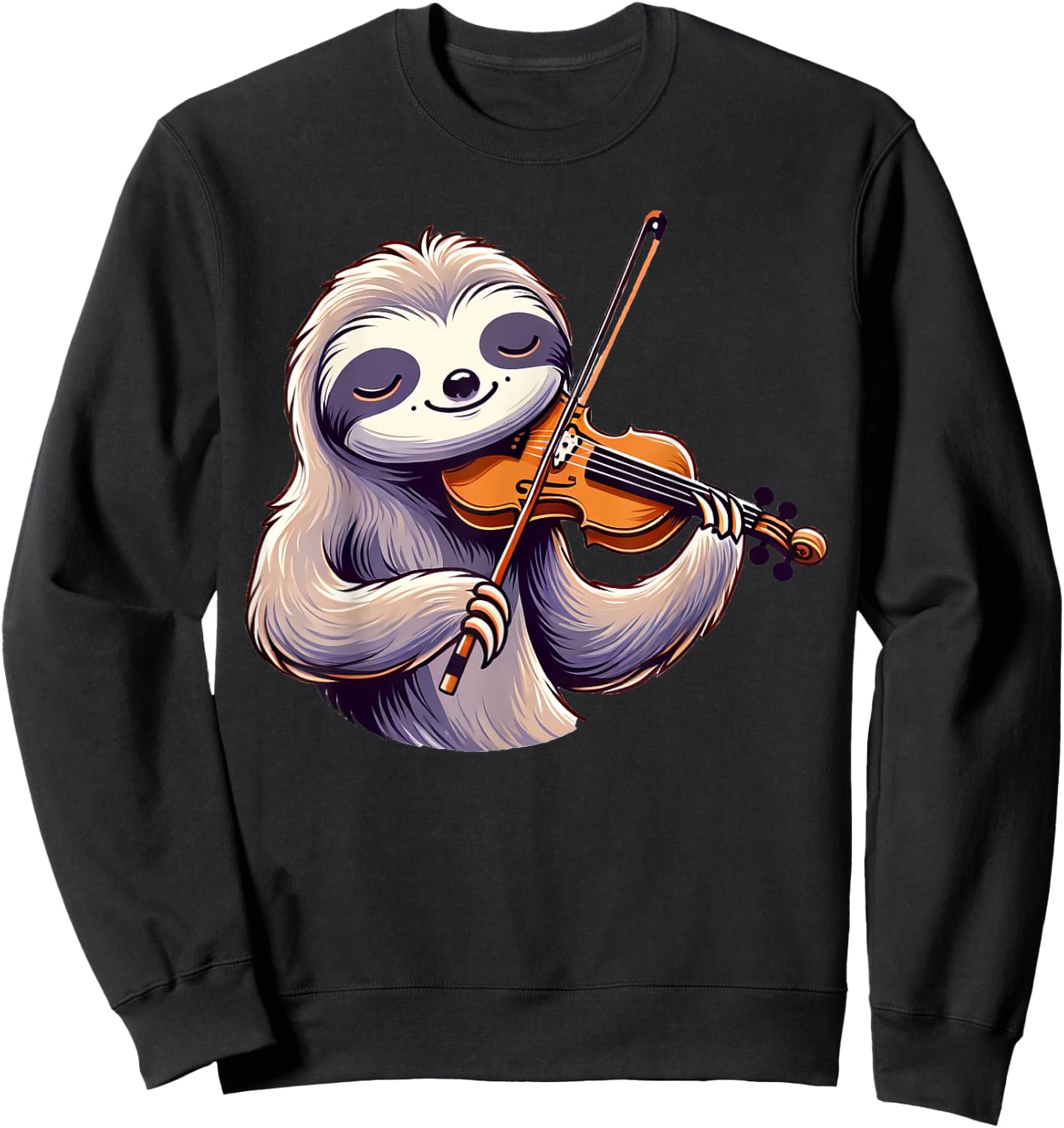 Cute Sloth Playing Violin Sloths Musician Music Sweatshirt - Sweatshirt | Black