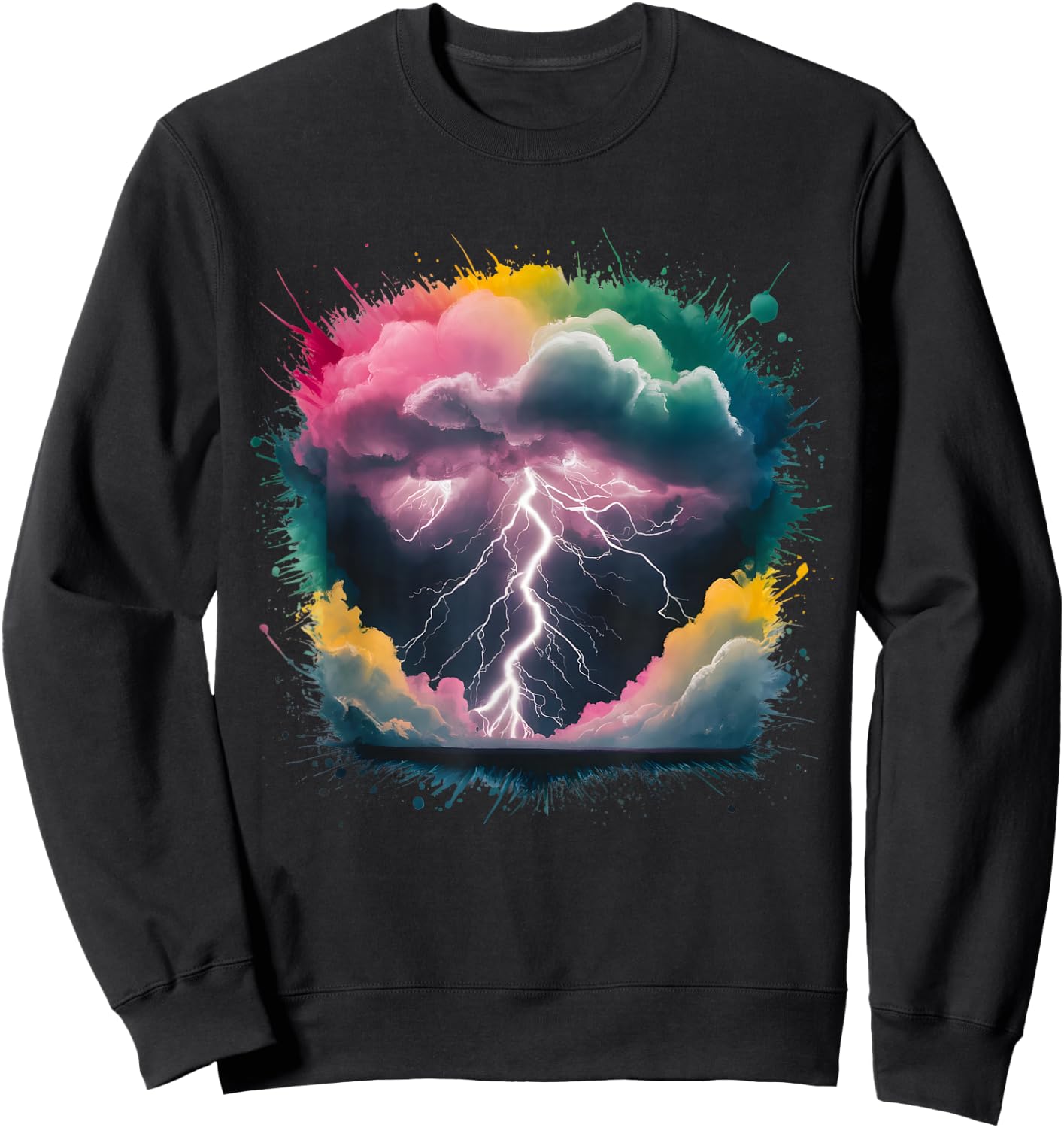 Meteorologist Men Woman Colorful Watercolor Meteorology Sweatshirt - Sweatshirt | Black