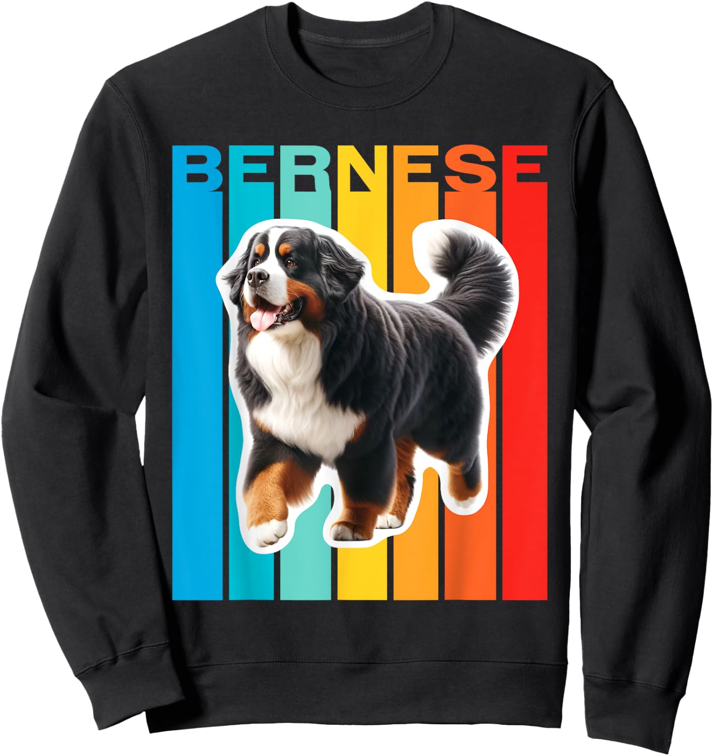 Colorful Bernese Mountain Dog Men Women Kids Sweatshirt - Sweatshirt | Black