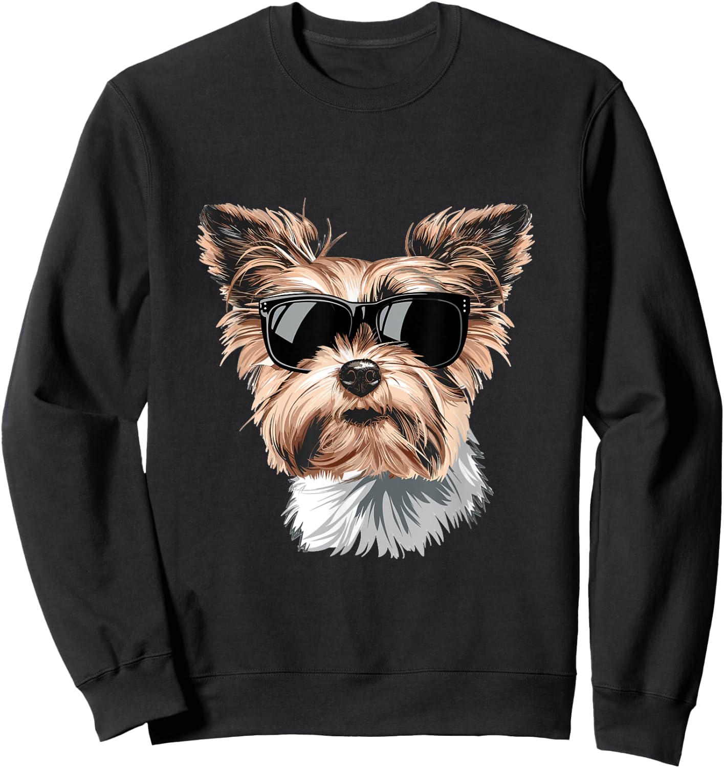 Biewer Terrier Sunglasses Dog Breed Graphic Sweatshirt - Sweatshirt | Black