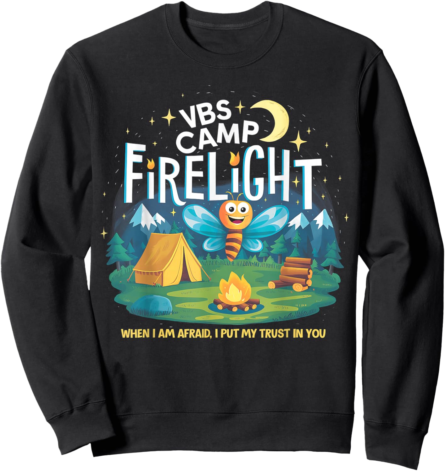 Camp Firelight VBS Camp Vacation Bible School Firework 2024 Sweatshirt - Sweatshirt | Black