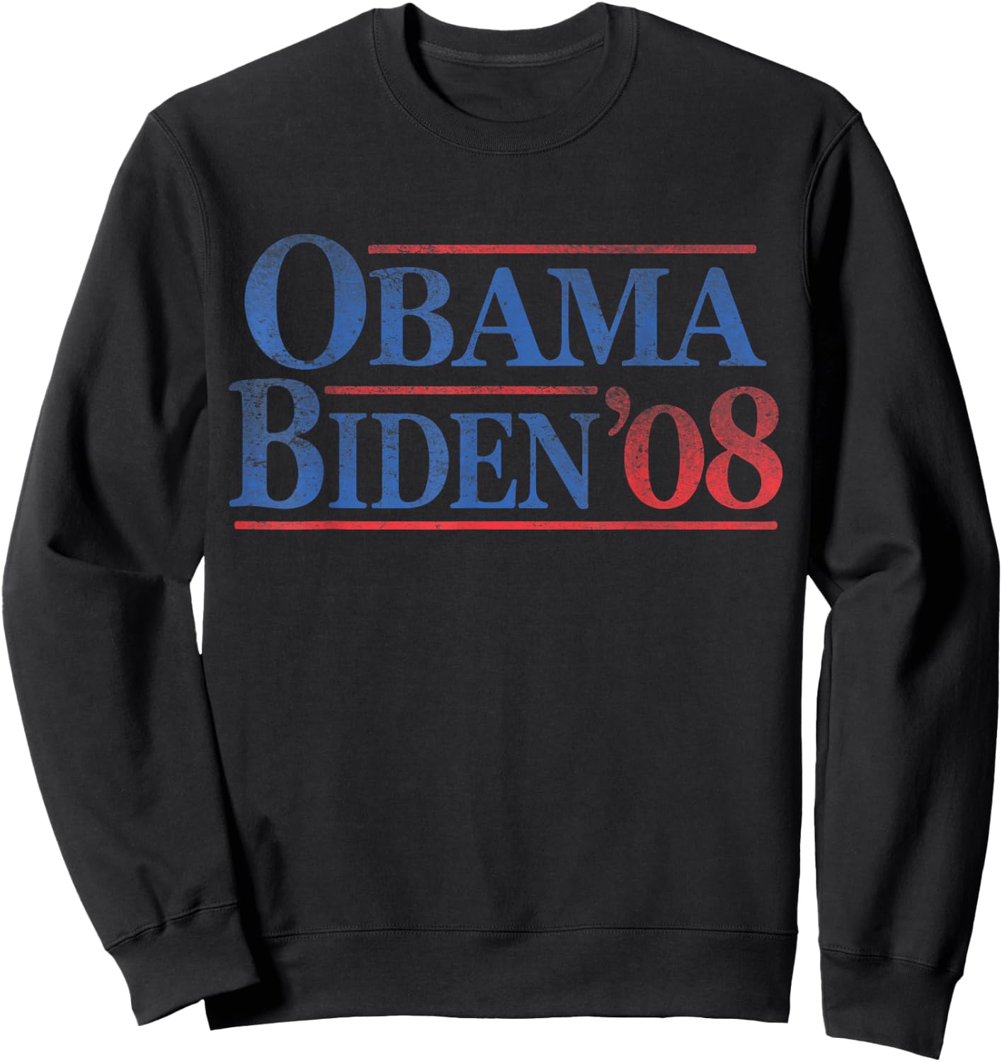 Retro distressed vintage Obama Biden 08 campaign Sweatshirt - Sweatshirt | Black