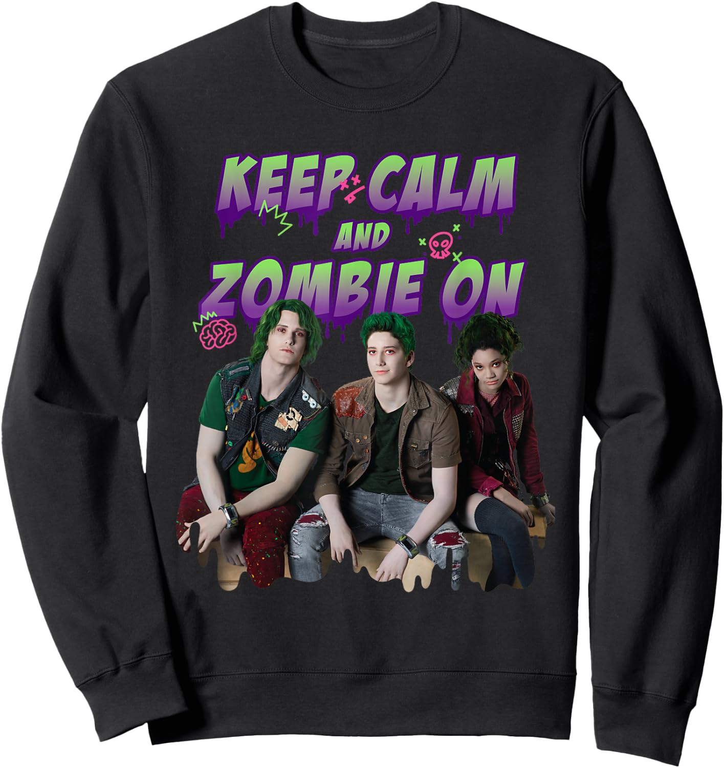 Disney Channel Zombies 2 Keep Calm and Zombie On Sweatshirt - Sweatshirt | Black