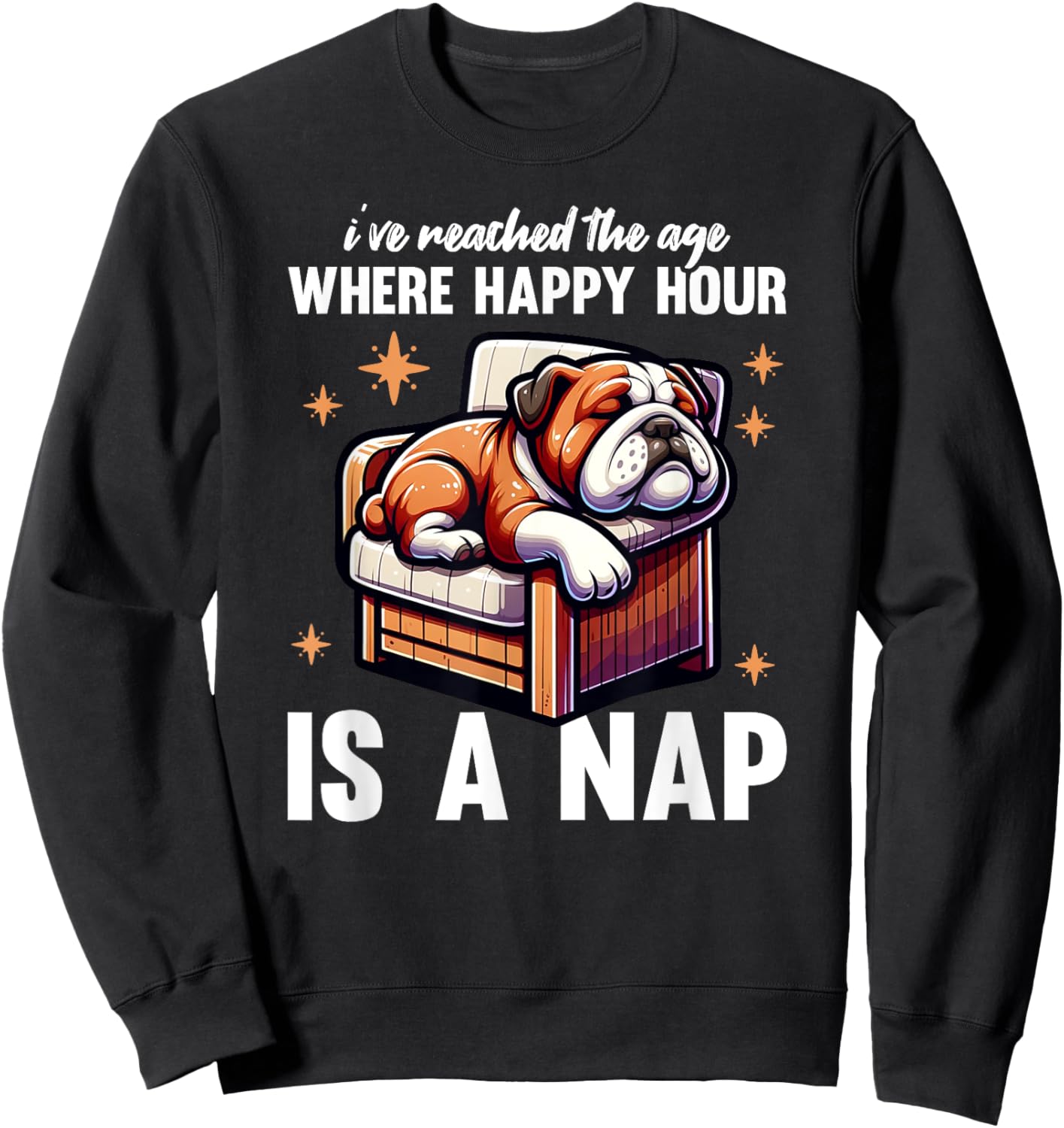 Happy Hour Is A Nap Funny Old Lady Napping Retired Design Sweatshirt - Sweatshirt | Black