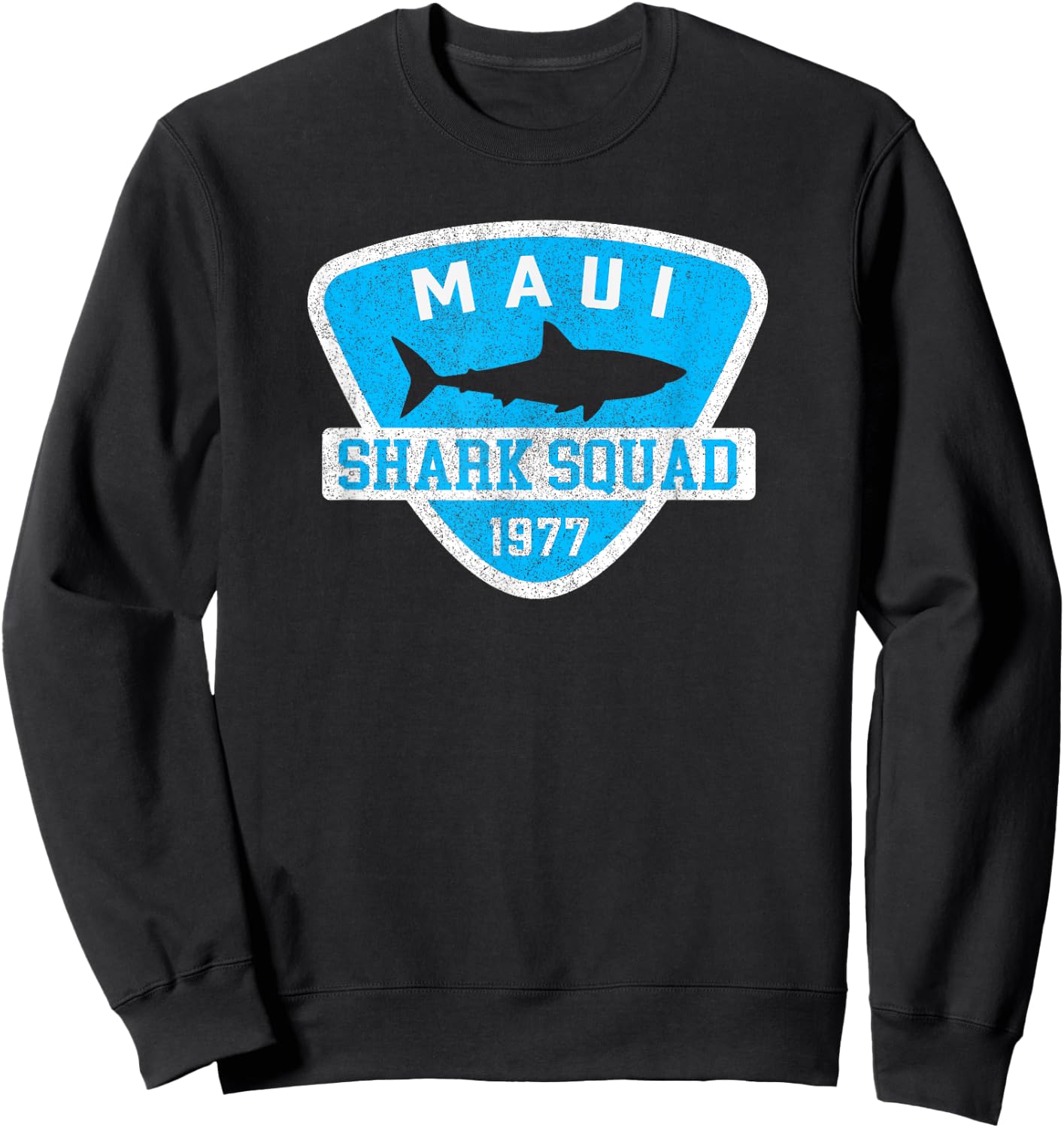 Kids Maui Hawaii Shark Souvenir Boys Vintage Beach Vacation Sweatshirt - Sweatshirt | Black