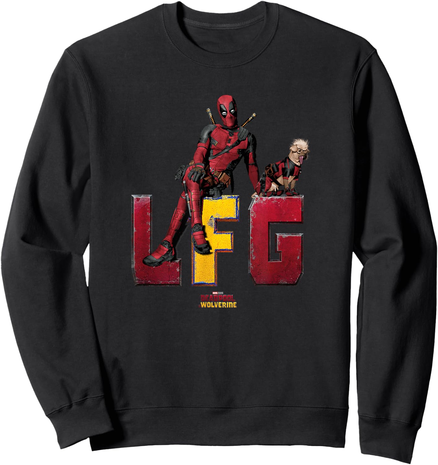 Marvel Deadpool & Wolverine LFG Deadpool & Dogpool Logo Sweatshirt - Sweatshirt | Black