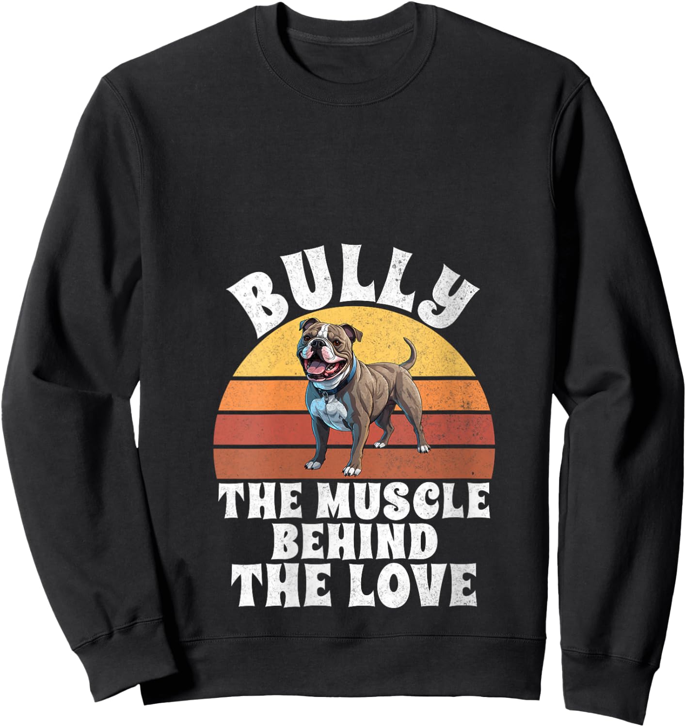 Bully The Muscle Behind the Love American Bully V-Neck Sweatshirt - Sweatshirt | Black