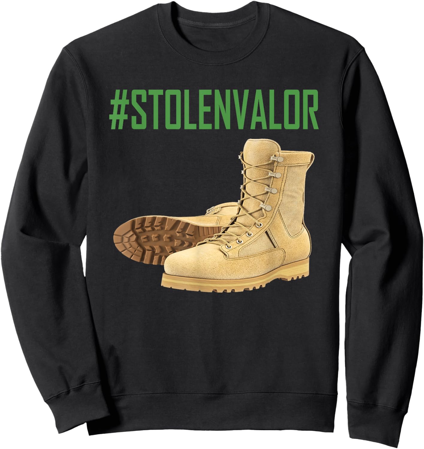 Stolen Valor Military Political Hashtag Shirt ,Women Sweatshirt - Sweatshirt | Black