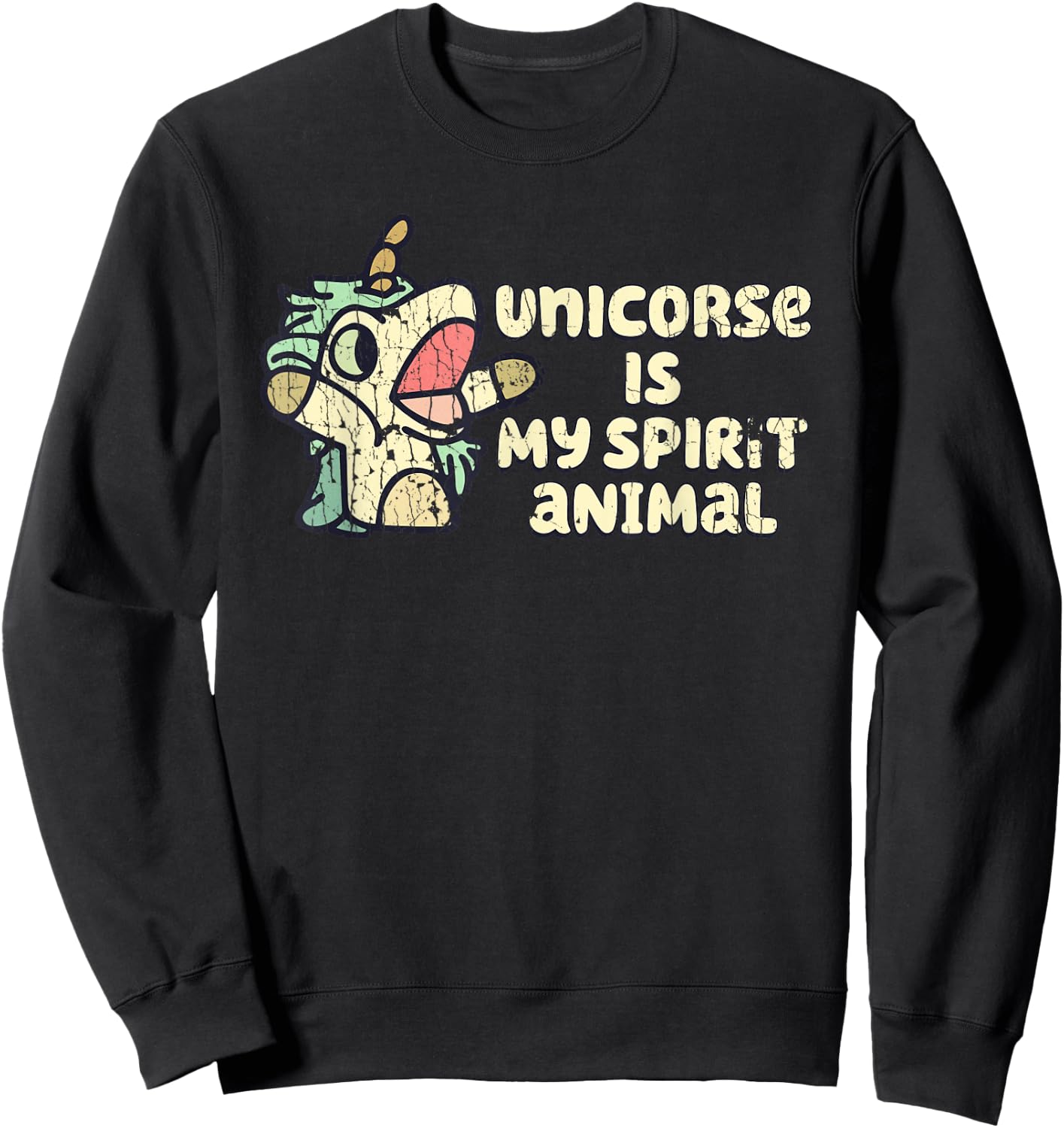 Unicorse Is My Spirit Animals Magic Horse Sweatshirt - Sweatshirt | Black