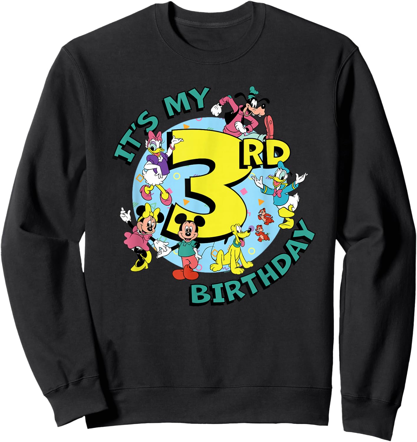 Disney Mickey and Friends It's My Third 3rd Birthday Sweatshirt - Sweatshirt | Black