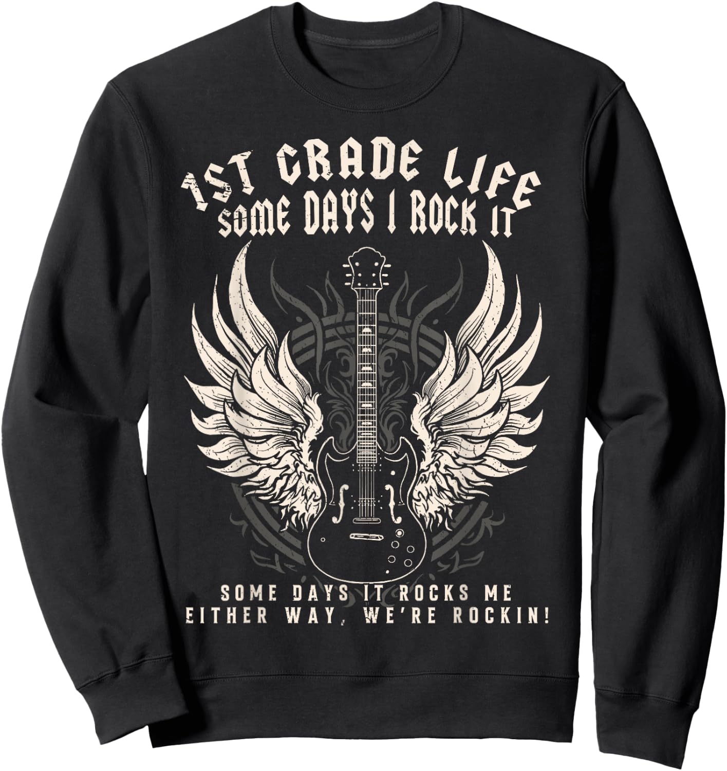 1st Grade Teacher Some Days I Rock It Middle School Teacher Women Kids Sweatshirt - Sweatshirt | Black