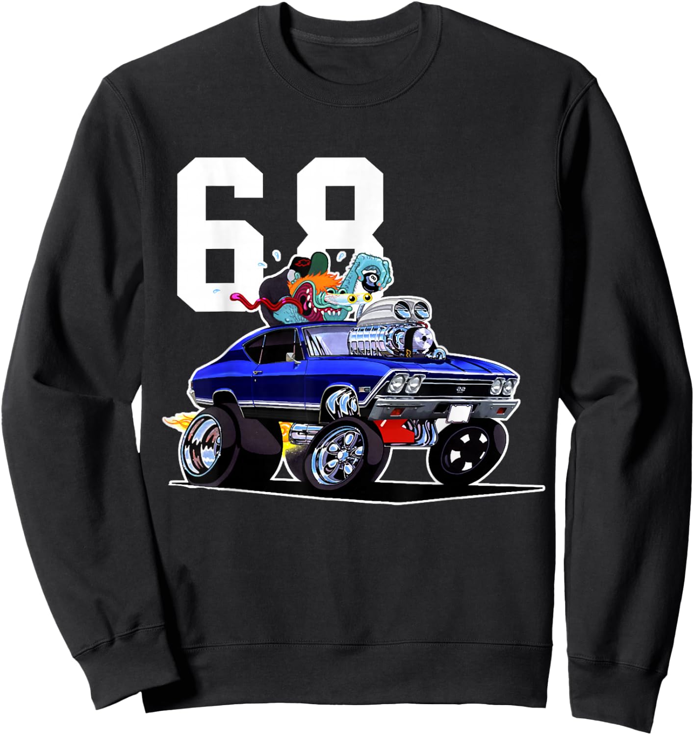 1968 68 Chevelle SS Trending Chevys Muscle Car Funny Sweatshirt - Sweatshirt | Black