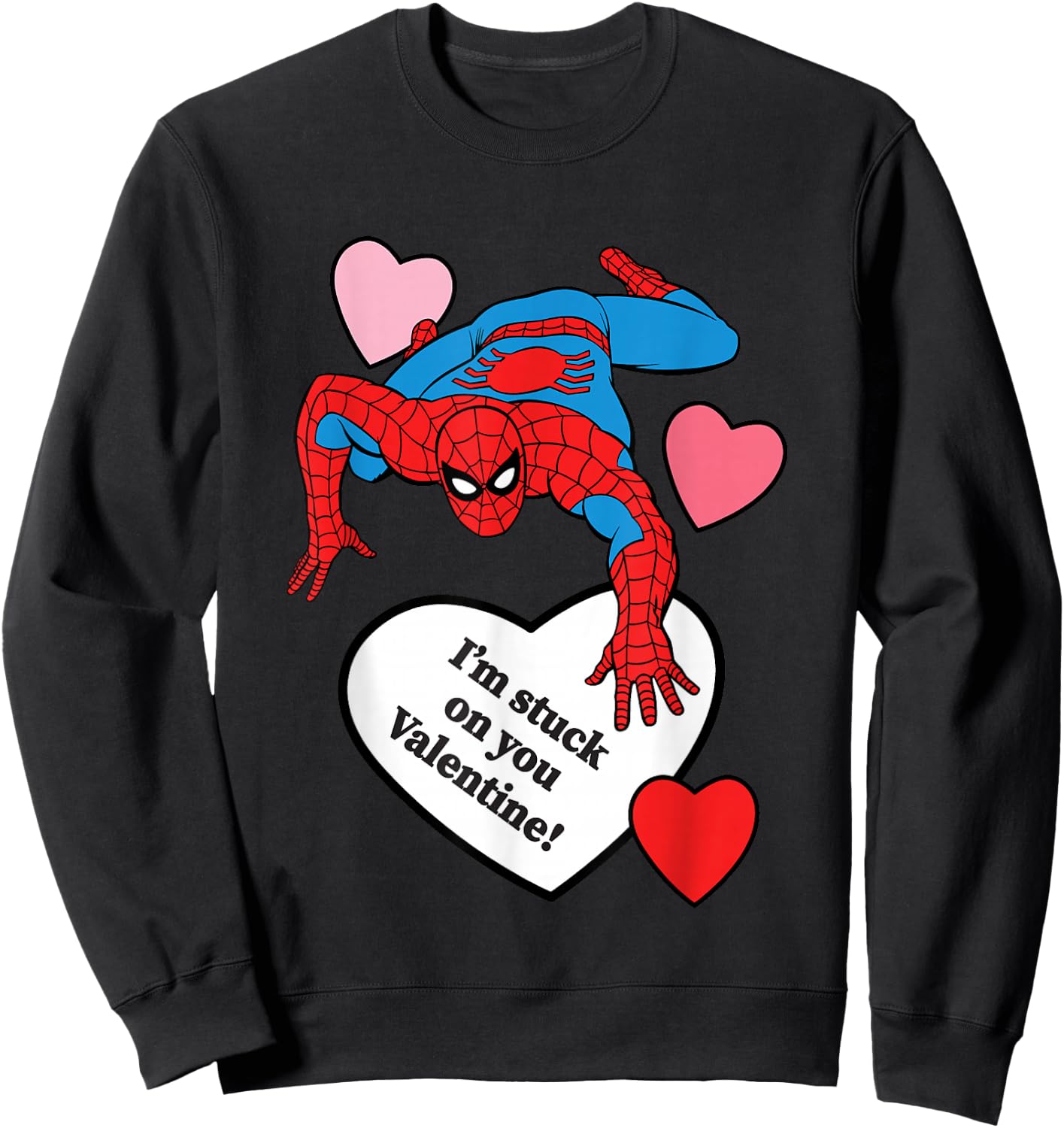 Marvel Spider-Man Valentine's Day I'm Stuck On You Couples Sweatshirt - Sweatshirt | Black