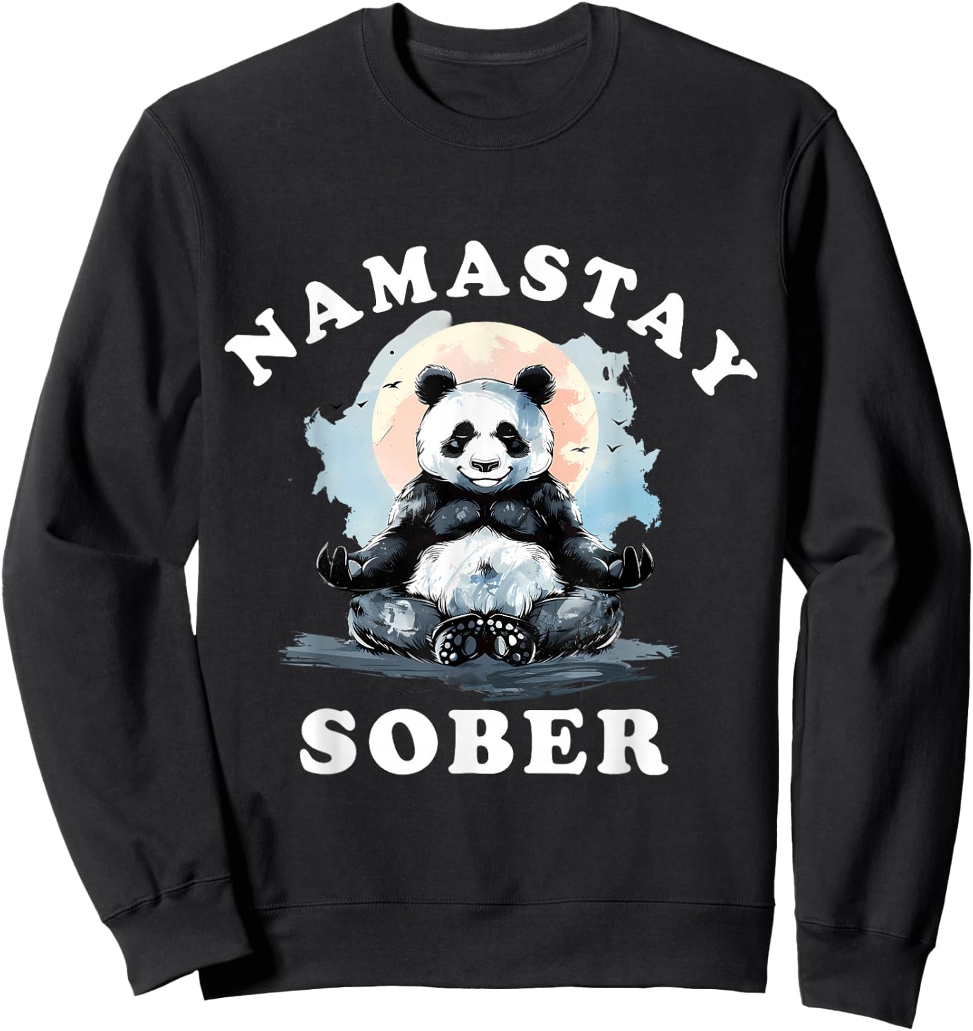 Bear Namastay Sober NA AA Alcoholics Anonymous Mediation Sweatshirt - Sweatshirt | Black