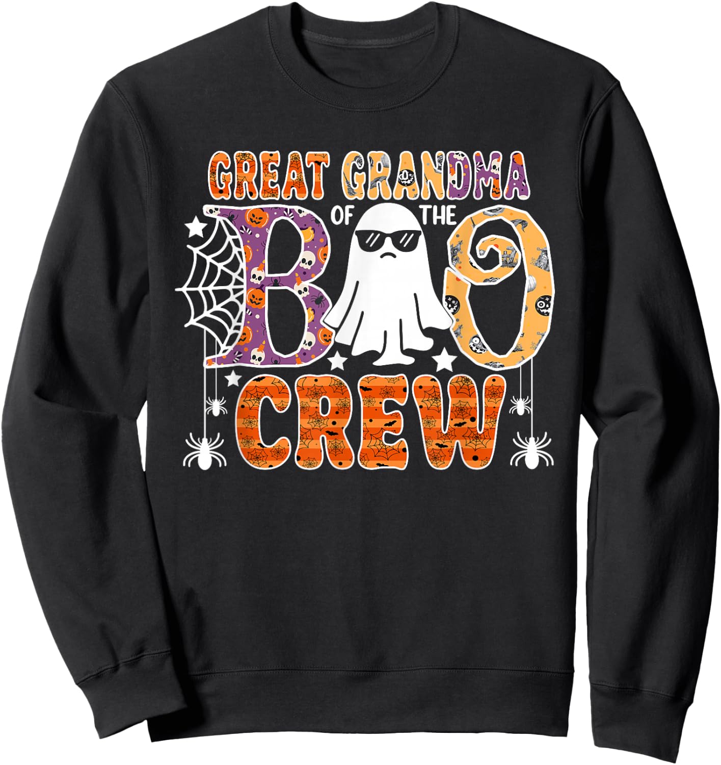Great Grandma Of The Boo Crew Halloween Family Matching Sweatshirt - Sweatshirt | Black
