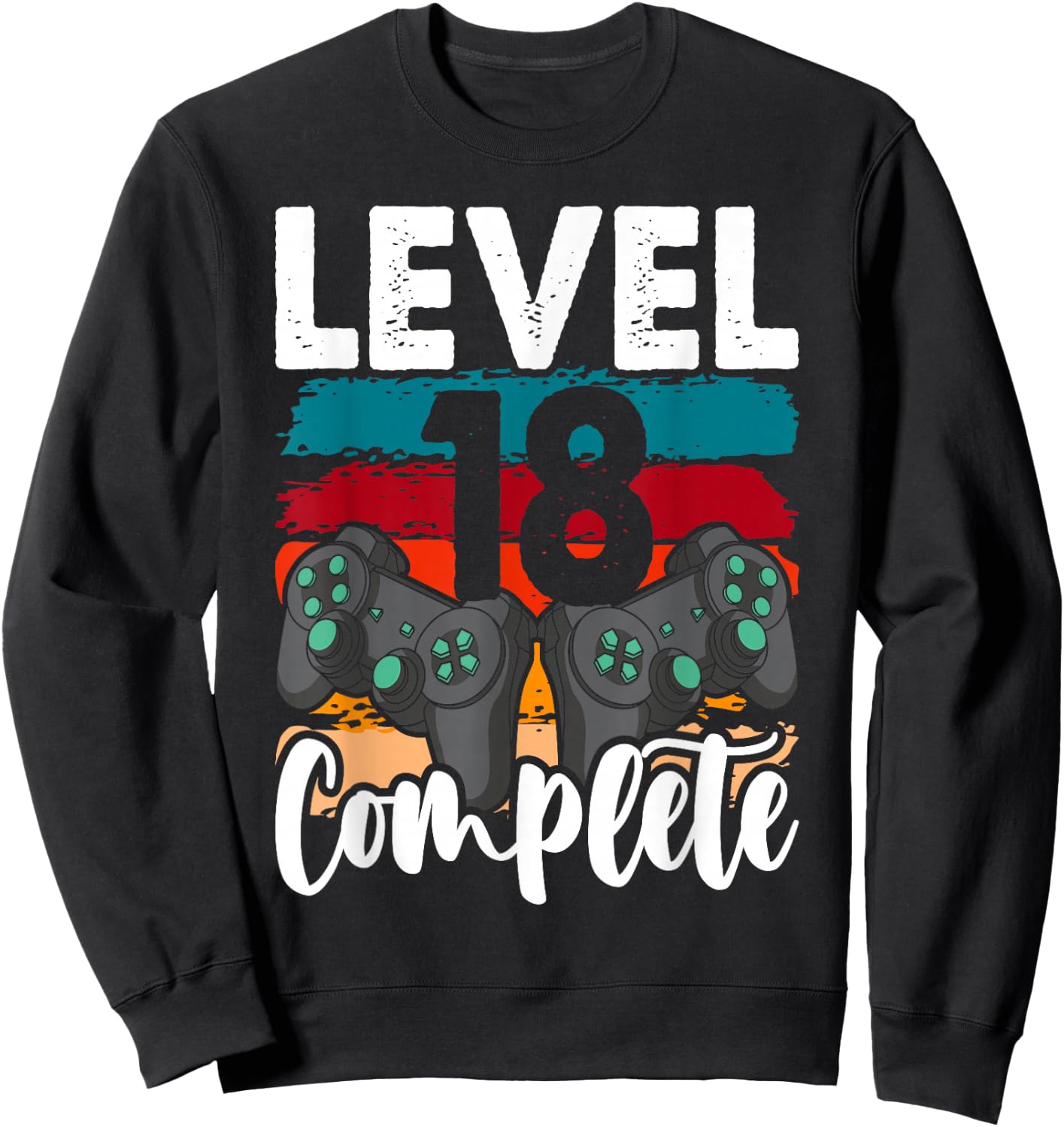 Level 18 Complete Vintage 18th Wedding Anniversary Sweatshirt - Sweatshirt | Black