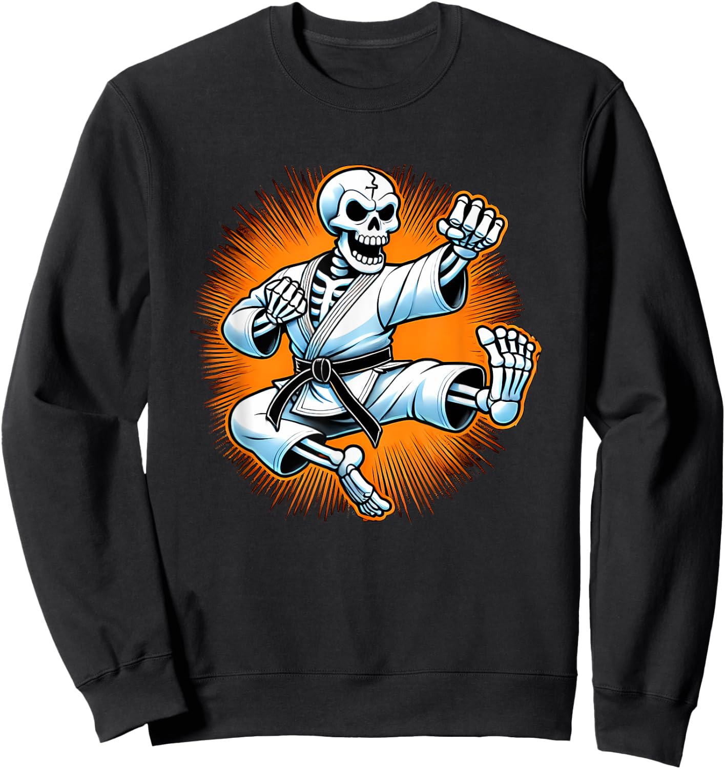 Halloween Skeleton Karate Sweatshirt - Sweatshirt | Black