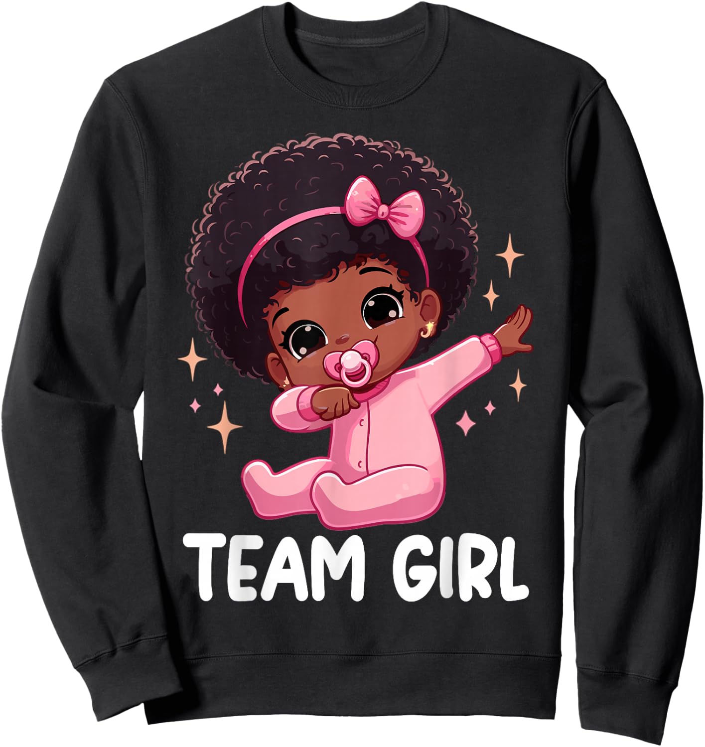 Team Girl Baby Announcement Gender Reveal Party Sweatshirt - Sweatshirt | Black