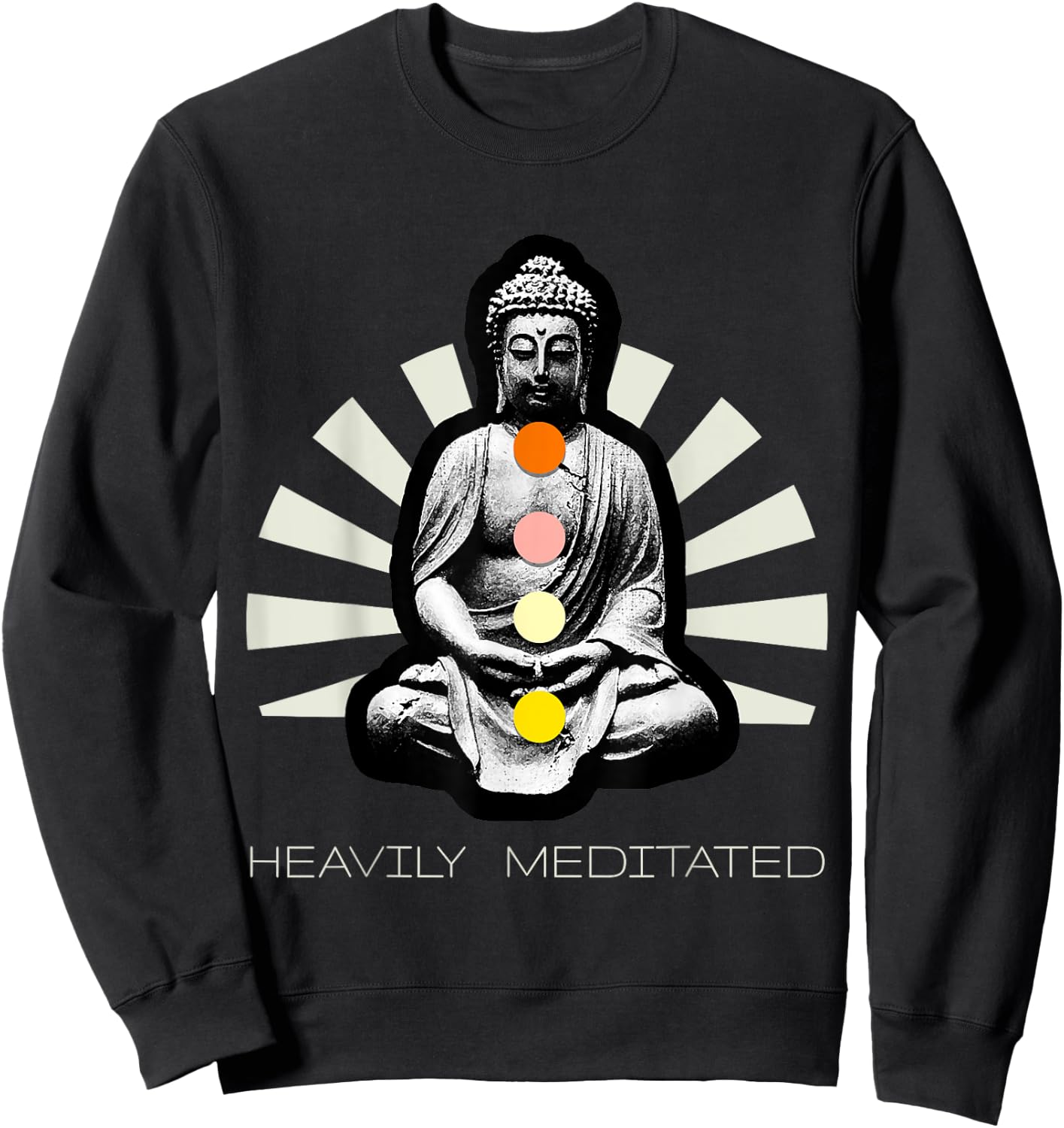Heavily Meditated Funny Yoga Cool Yogis Pose Gift Sweatshirt - Sweatshirt | Black
