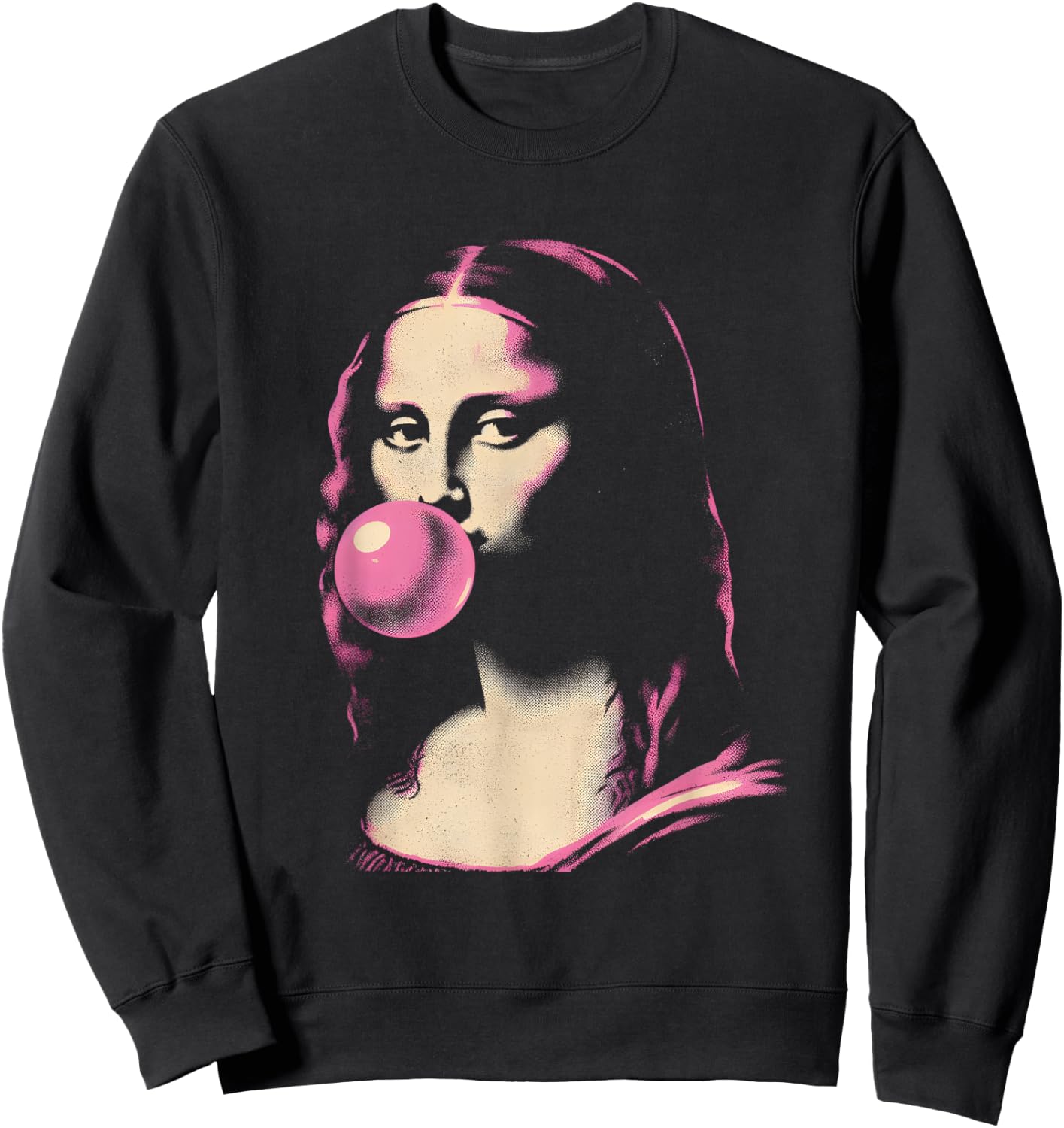 Mona-Lisa Blowing Bubble Gum - Funny Vintage Graphic Gum Sweatshirt - Sweatshirt | Black