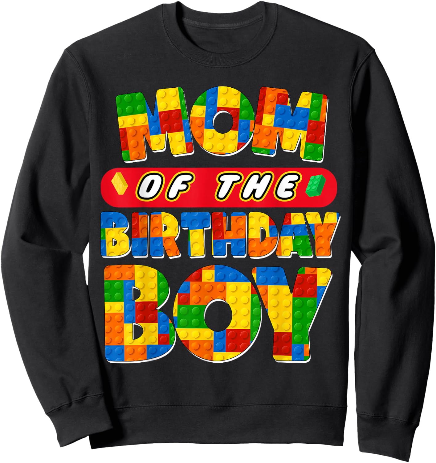 Mom And Dad Birthday Boy Building Bricks Family Party Decor Sweatshirt - Sweatshirt | Black