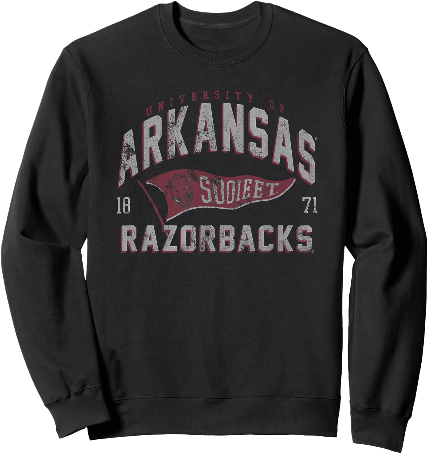 University of Arkansas Razorbacks Distressed Spirit Flag Sweatshirt - Sweatshirt | Black