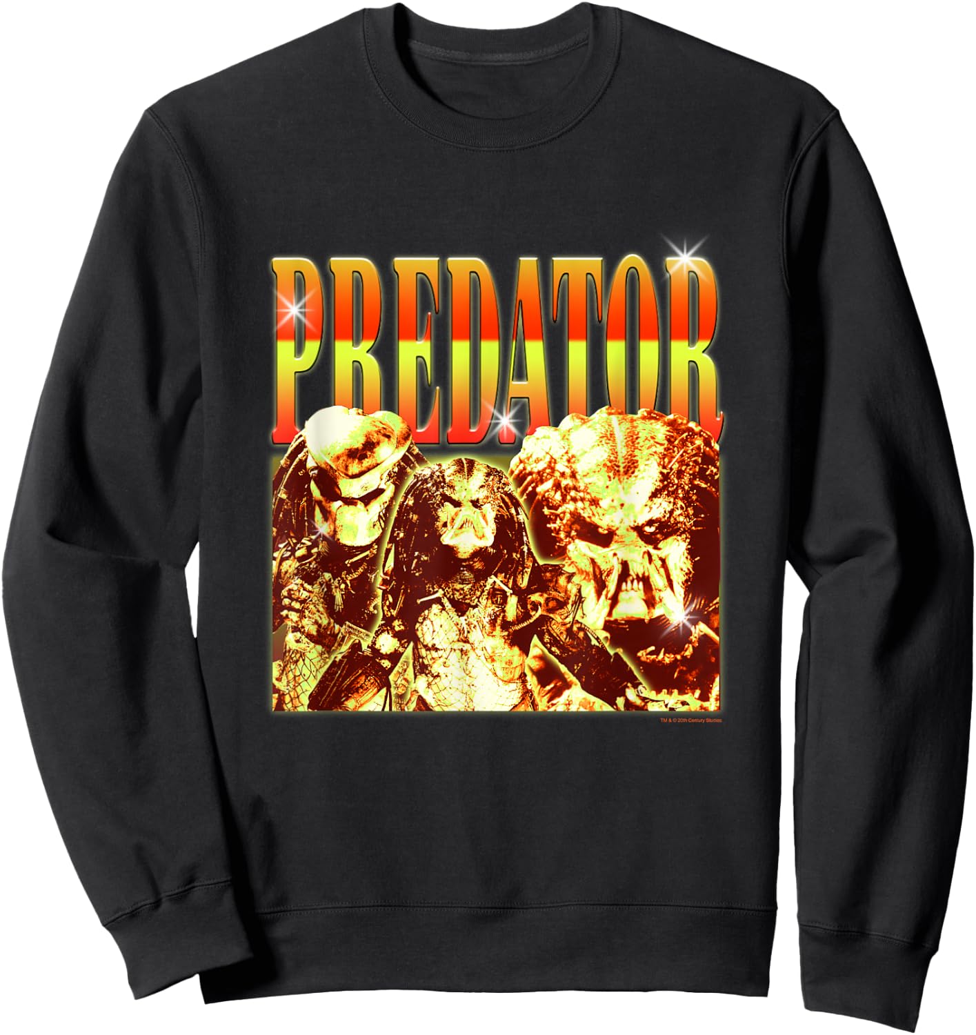 Aliens Iconic Epic Predator Montage Retro Big Chest Poster Sweatshirt - Sweatshirt | Black