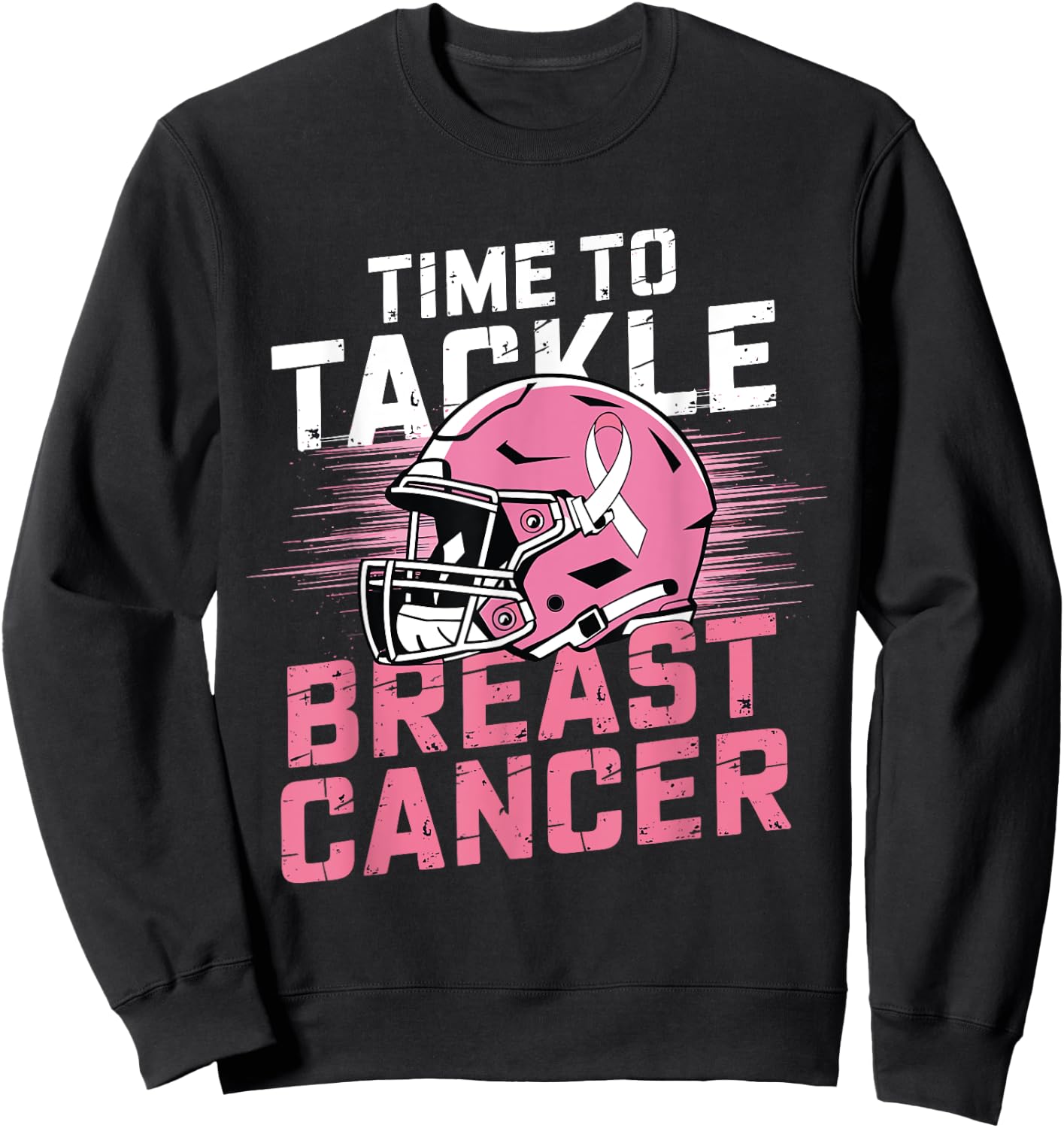 Time to Tackle Breast Cancer shirt Football Helmet Awareness Sweatshirt - Sweatshirt | Black