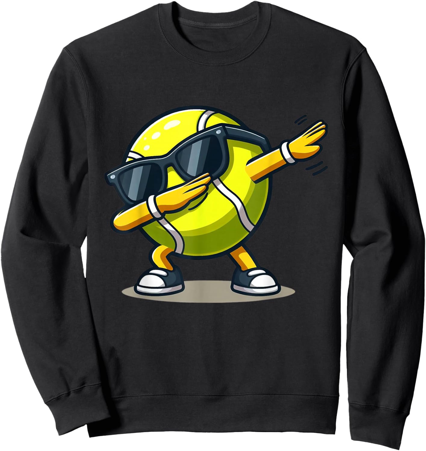 Dabbing Tennis Ball Shirt Funny Boys Men Women Sports Player Sweatshirt - Sweatshirt | Black