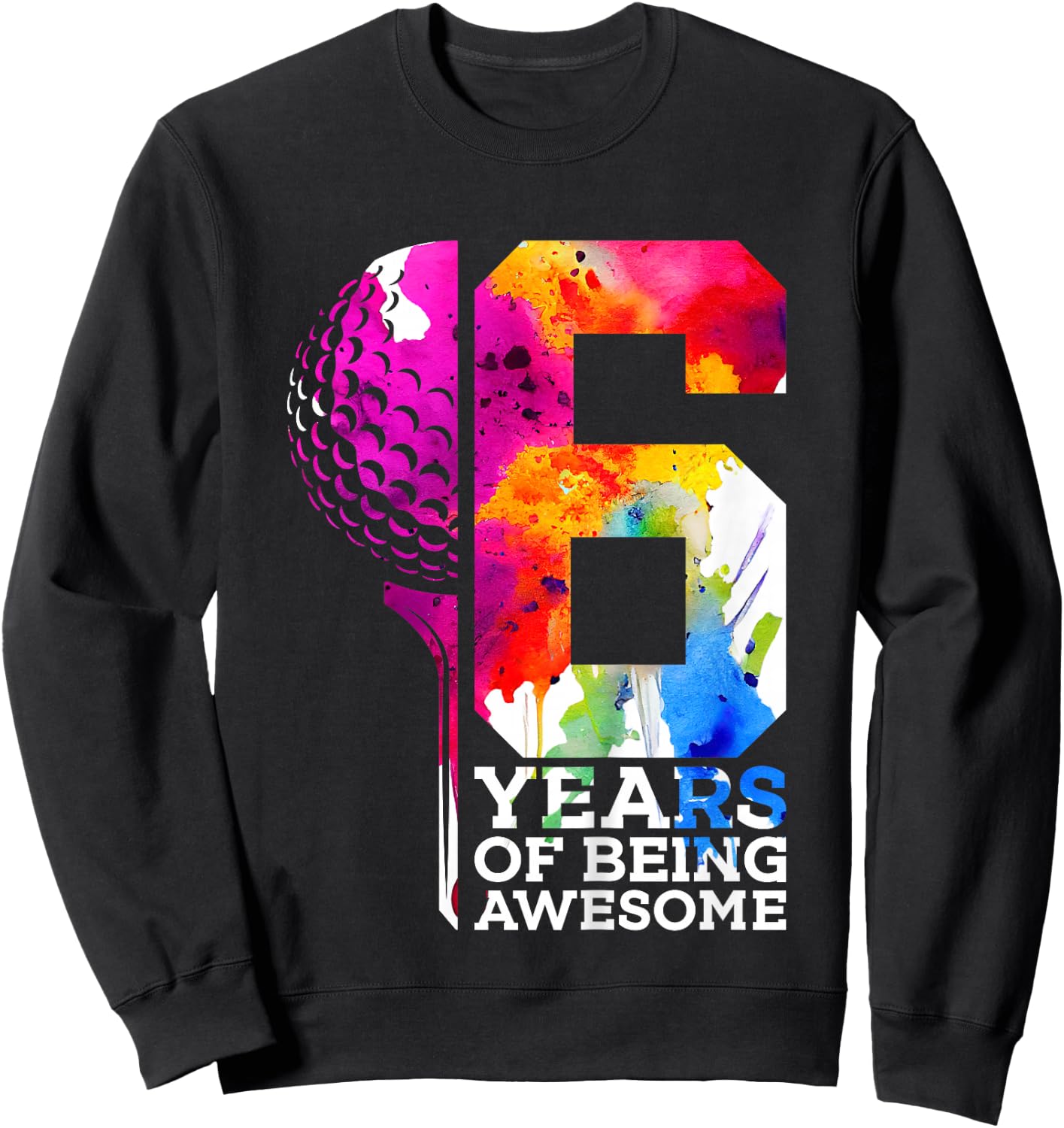 Kids 6 YEARS OF BEING AWESOME GOLF 6TH BIRTHDAY Sweatshirt - Sweatshirt | Black