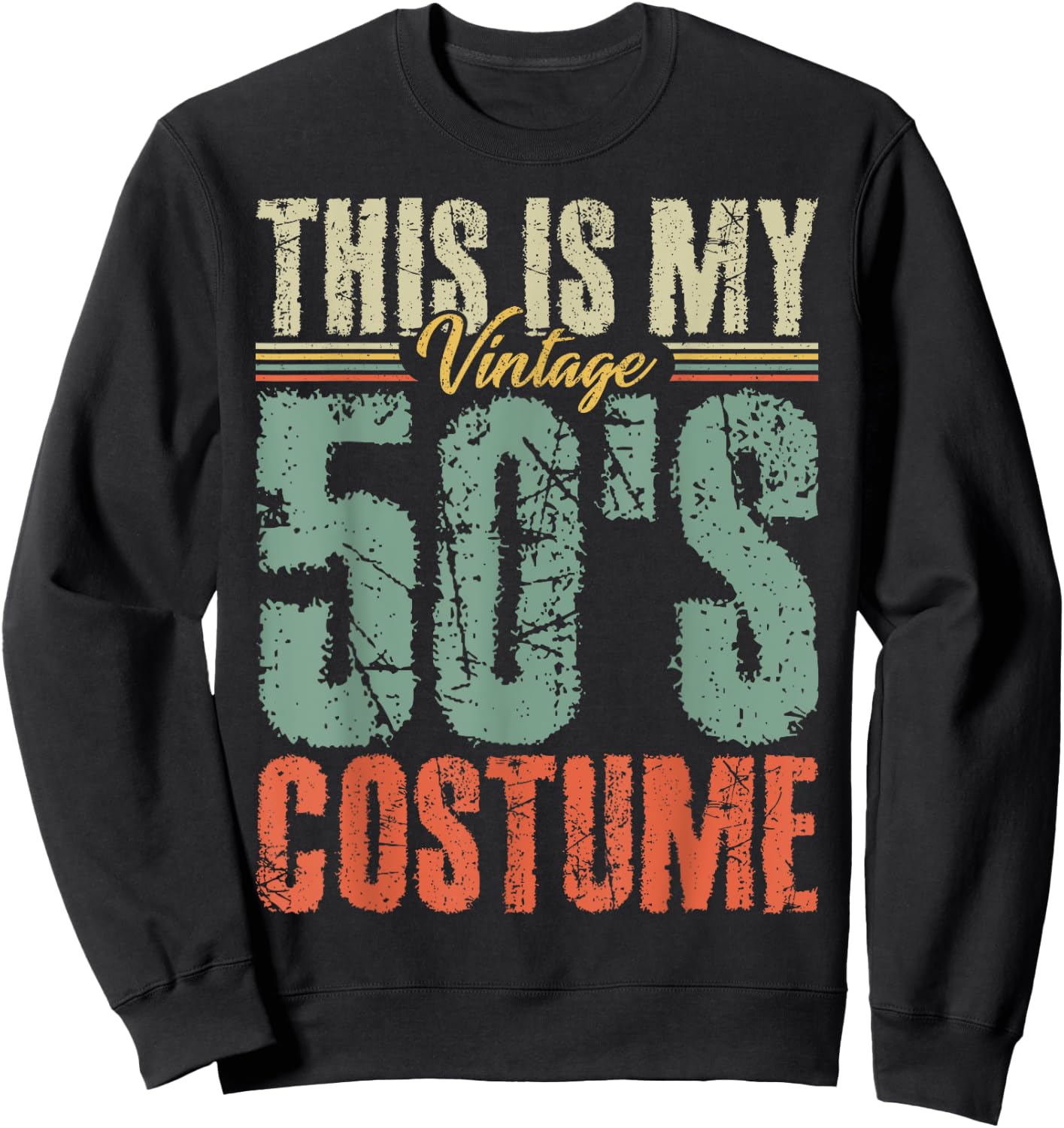 Vintage 50s Costume 50's Outfit 1950s Fashion 50 Theme Party Sweatshirt - Sweatshirt | Black