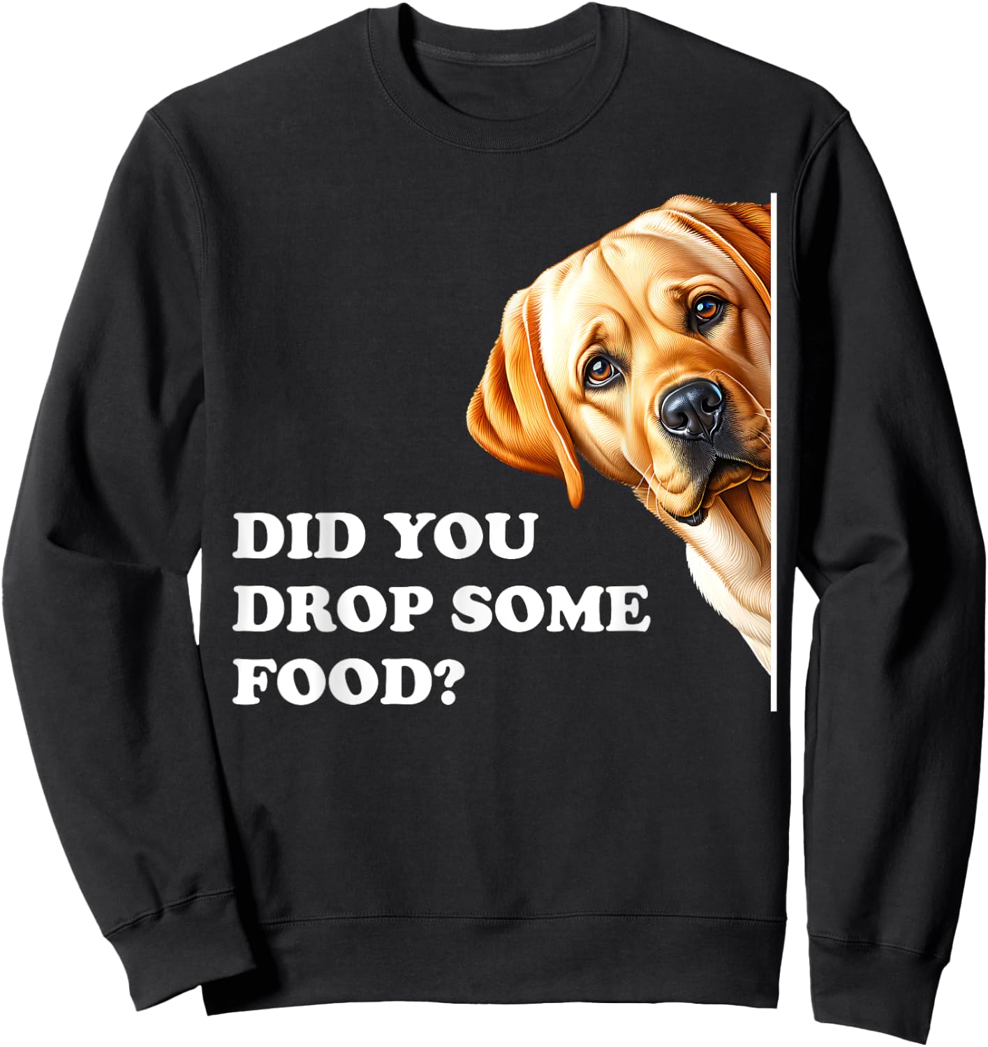 Yellow Labrador Dog Funny Women Girls Kids Sweatshirt - Sweatshirt | Black