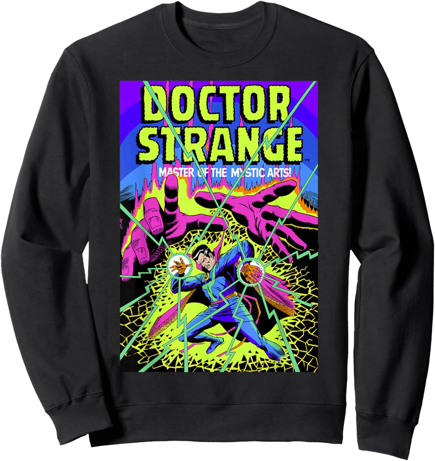Marvel Doctor Strange Mystic Arts Neon Graphic Sweatshirt - Sweatshirt | Black