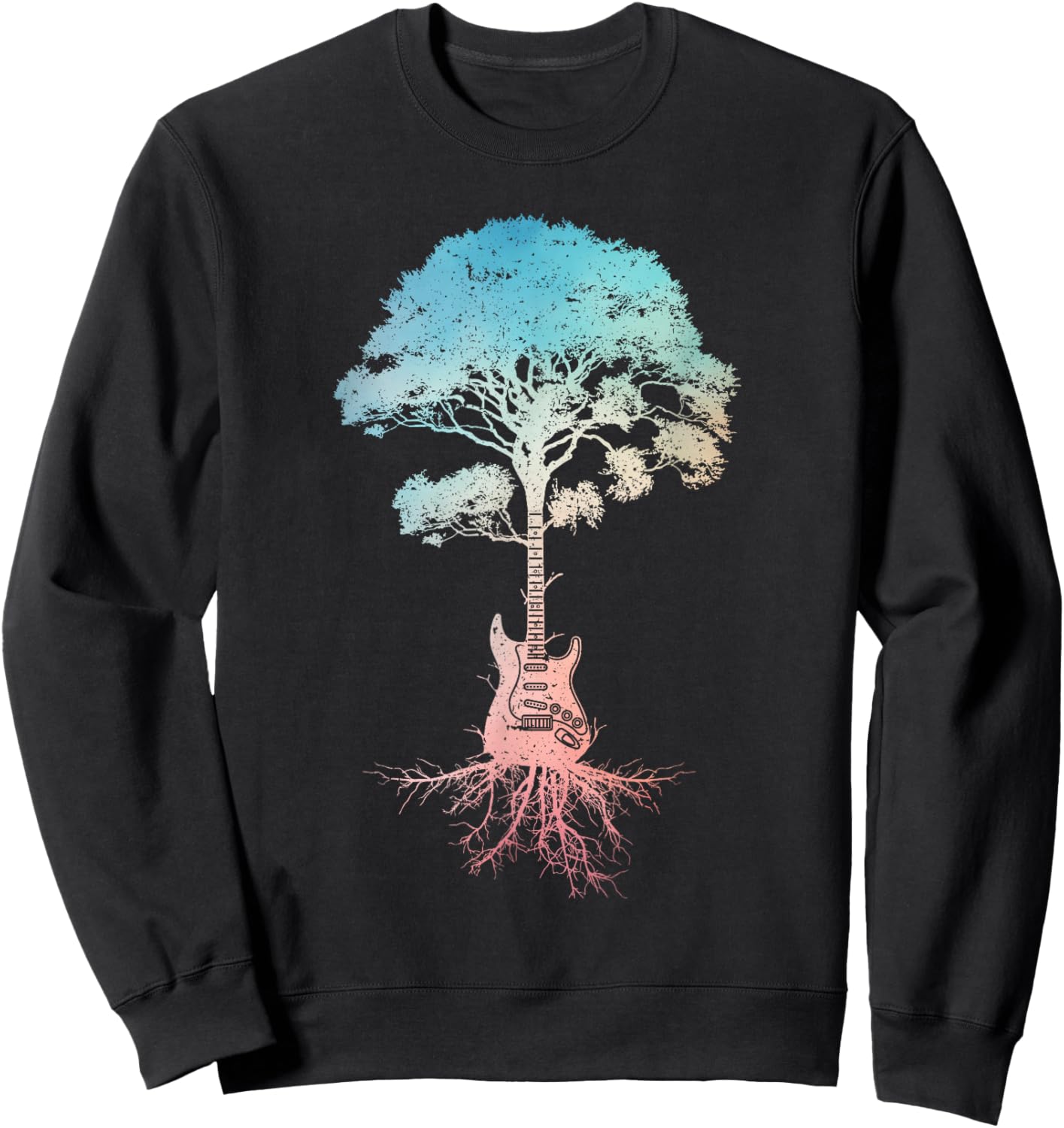 Guitar Art Women Guitar Player Rockstar Guitarist Sweatshirt - Sweatshirt | Black