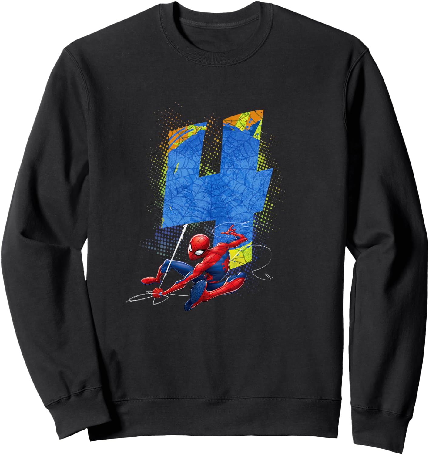 Kids Marvel Super Heroes Spider-Man 4 Year Old Fourth Birthday Sweatshirt - Sweatshirt | Black