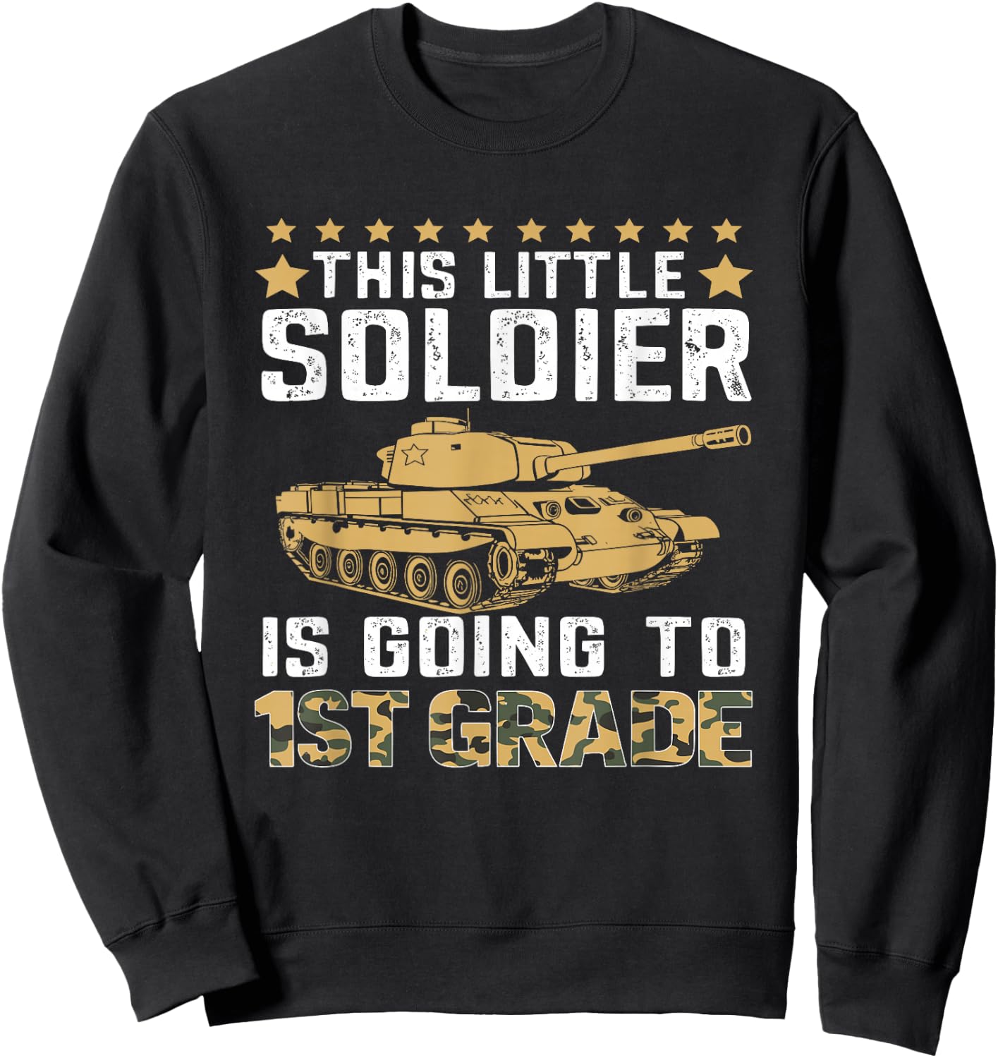 Military Army Camo Tanks First Grade Back To School Boys Kid Sweatshirt - Sweatshirt | Black