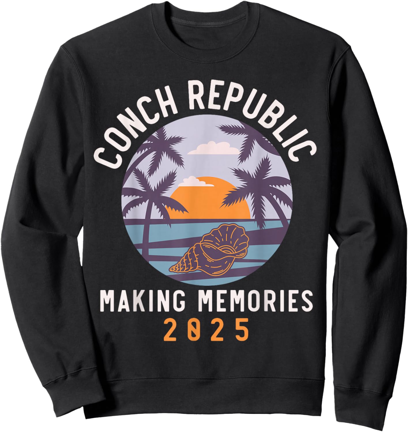 Conch Republic 2025 Matching Family Friends Group, Vacation Sweatshirt - Sweatshirt | Black