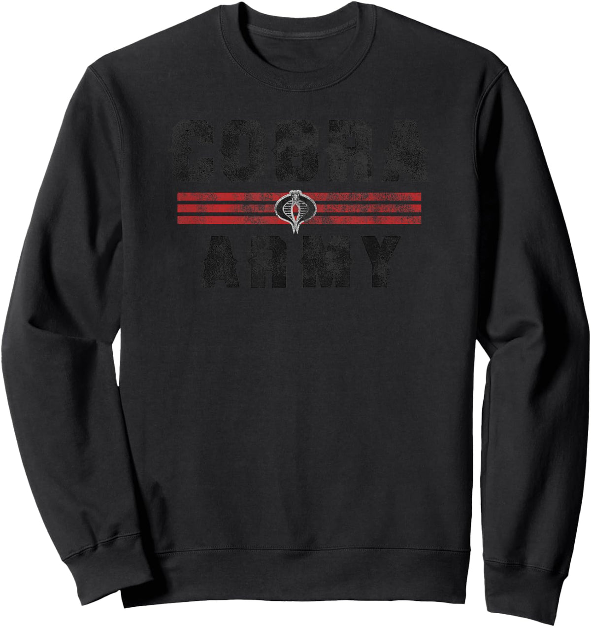 G.I. Joe A Real American Hero Cobra Army Distressed Logo Sweatshirt - Sweatshirt | Black