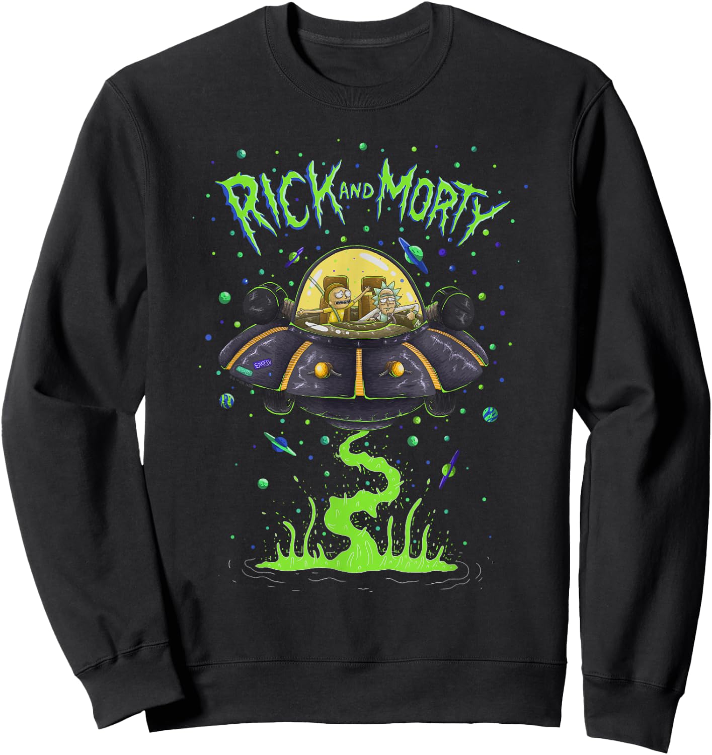 Rick and Morty UFO Sweatshirt - Sweatshirt | Black