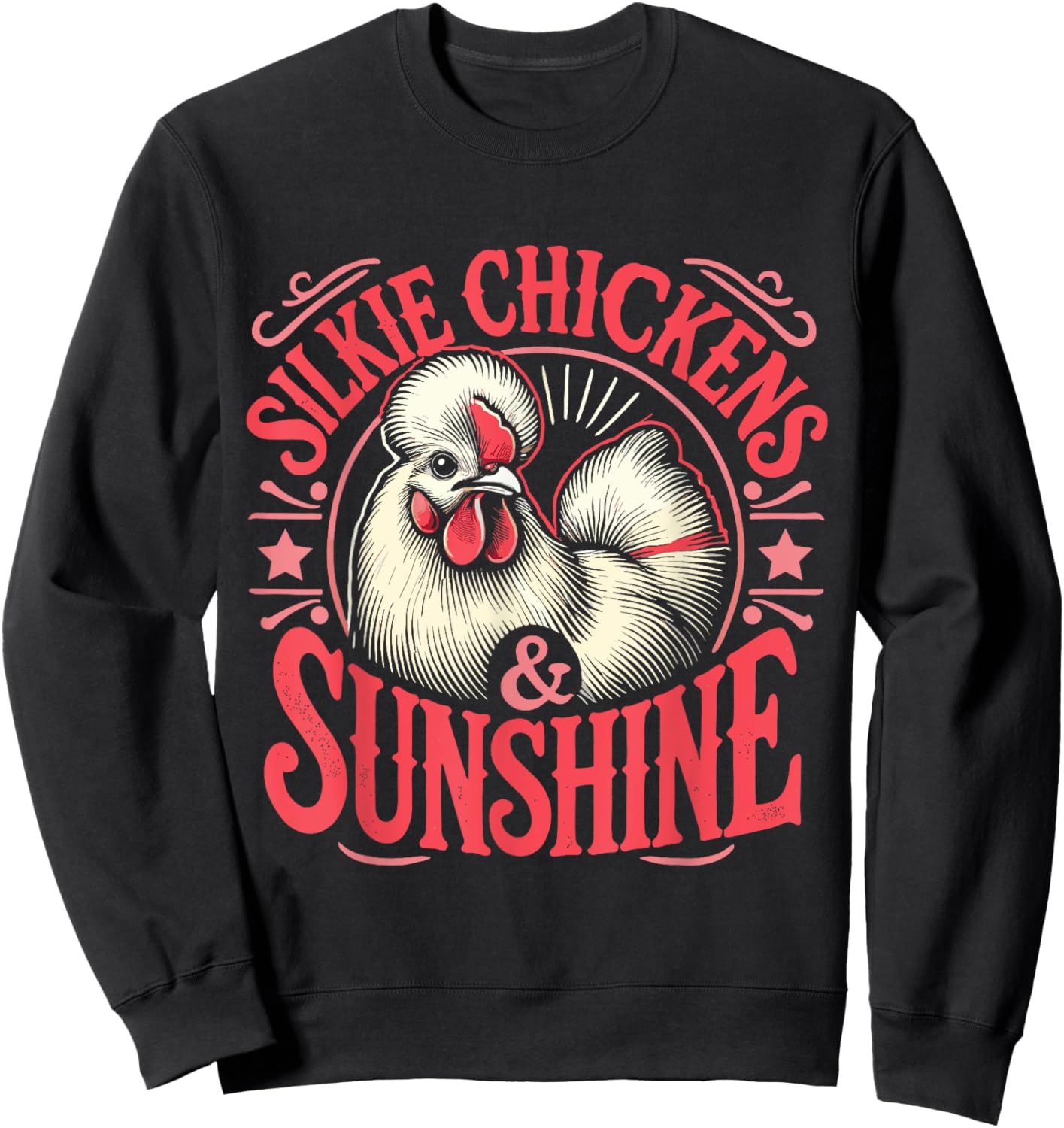 Silkie Chickens & Sunshine Sweatshirt - Sweatshirt | Black
