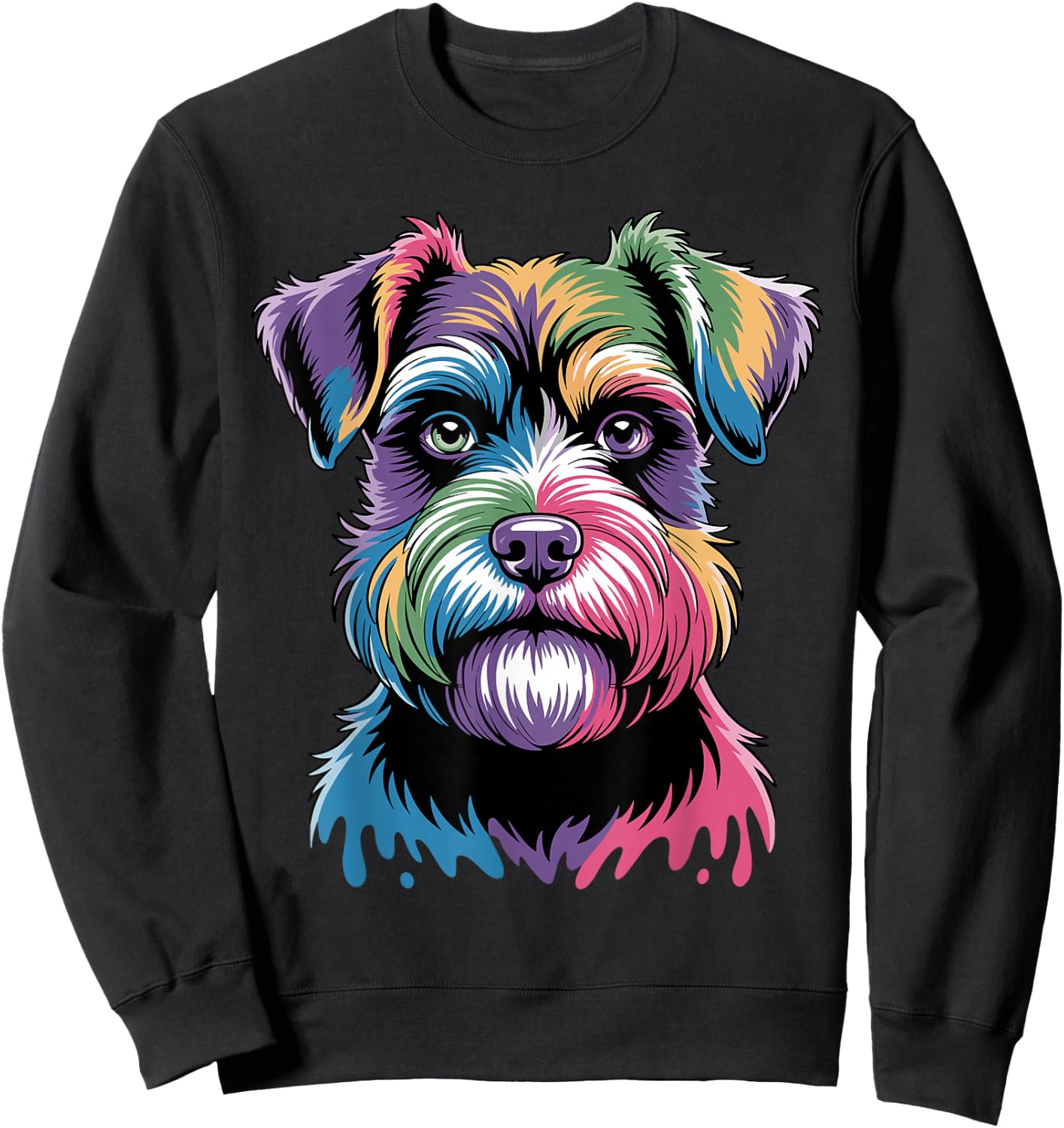 Cool Schnauzer Art Women Miniature Schnauzer Lover Sweatshirt - Sweatshirt | Black