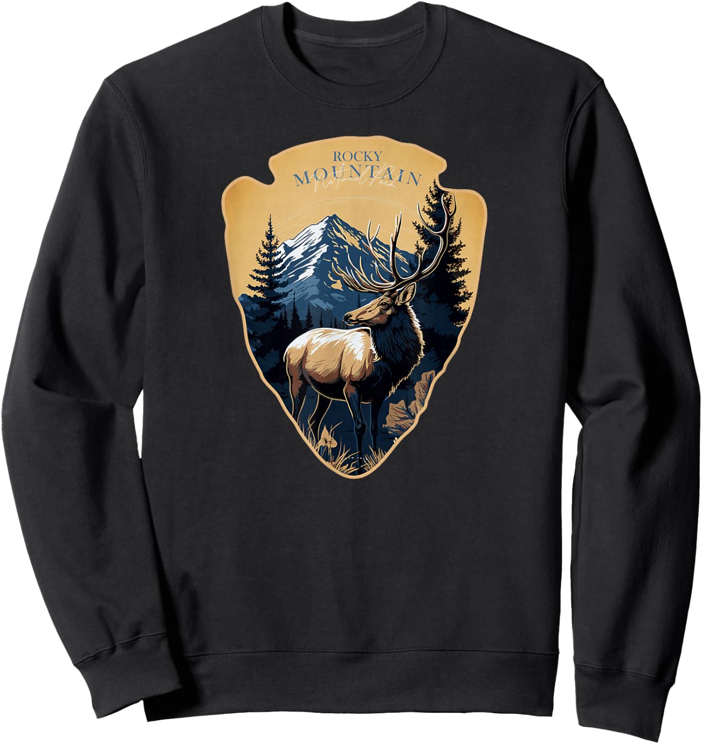Rocky Mountain National Park Colorado Elk Sweatshirt - Sweatshirt | Black