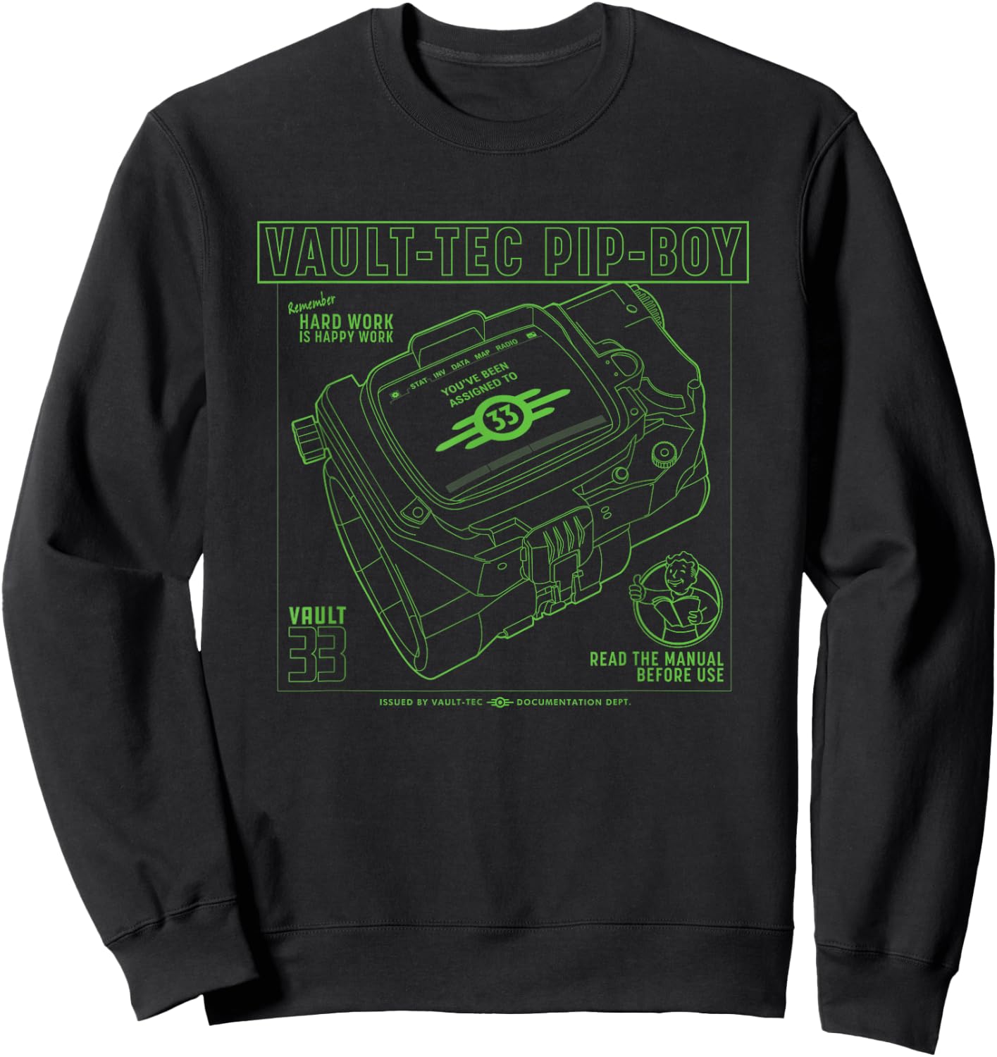 Fallout - Vault-Tec Pip-Boy Sweatshirt - Sweatshirt | Black